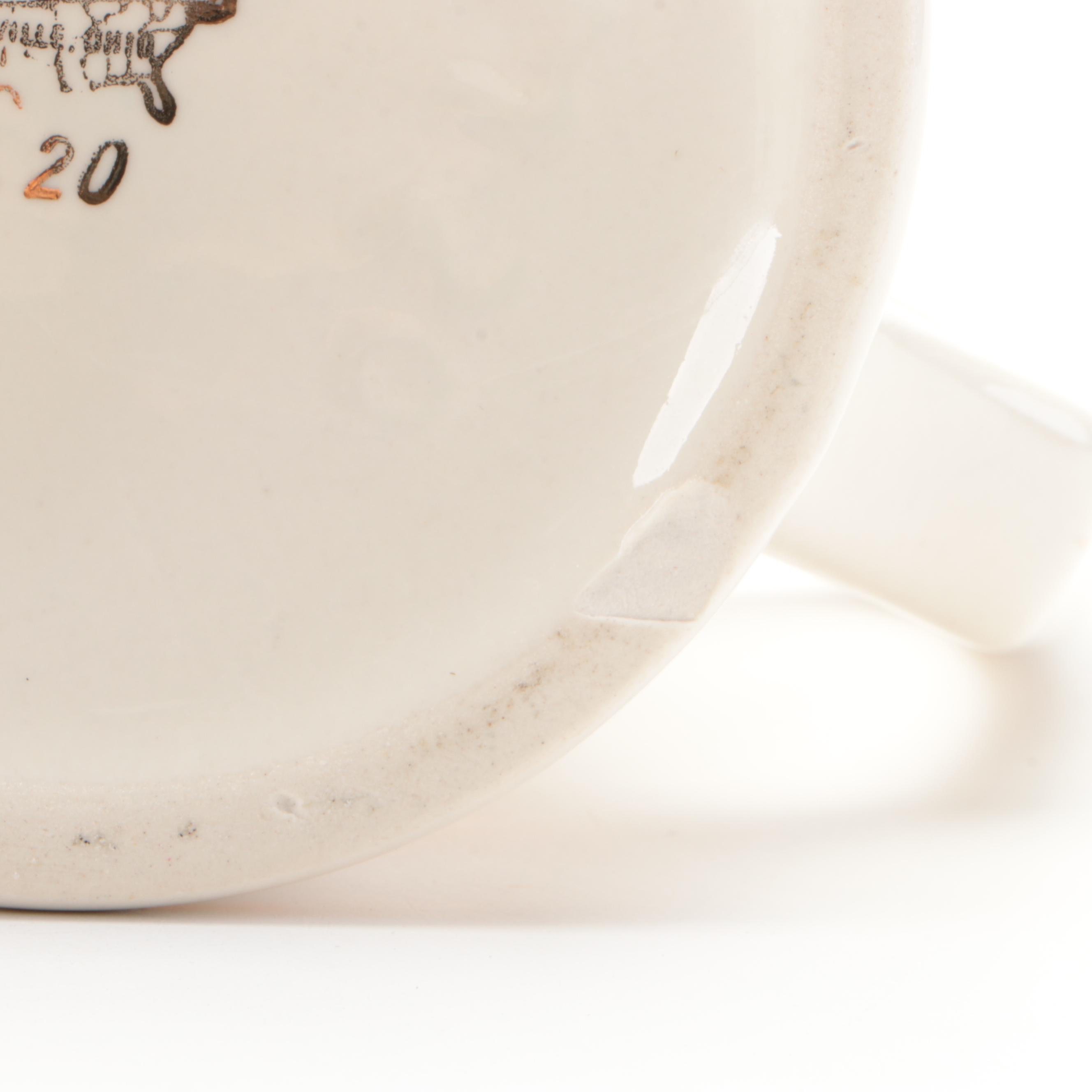 W. C. Bunting Co. Ceramic University Beer Mugs, Mid-20th Century