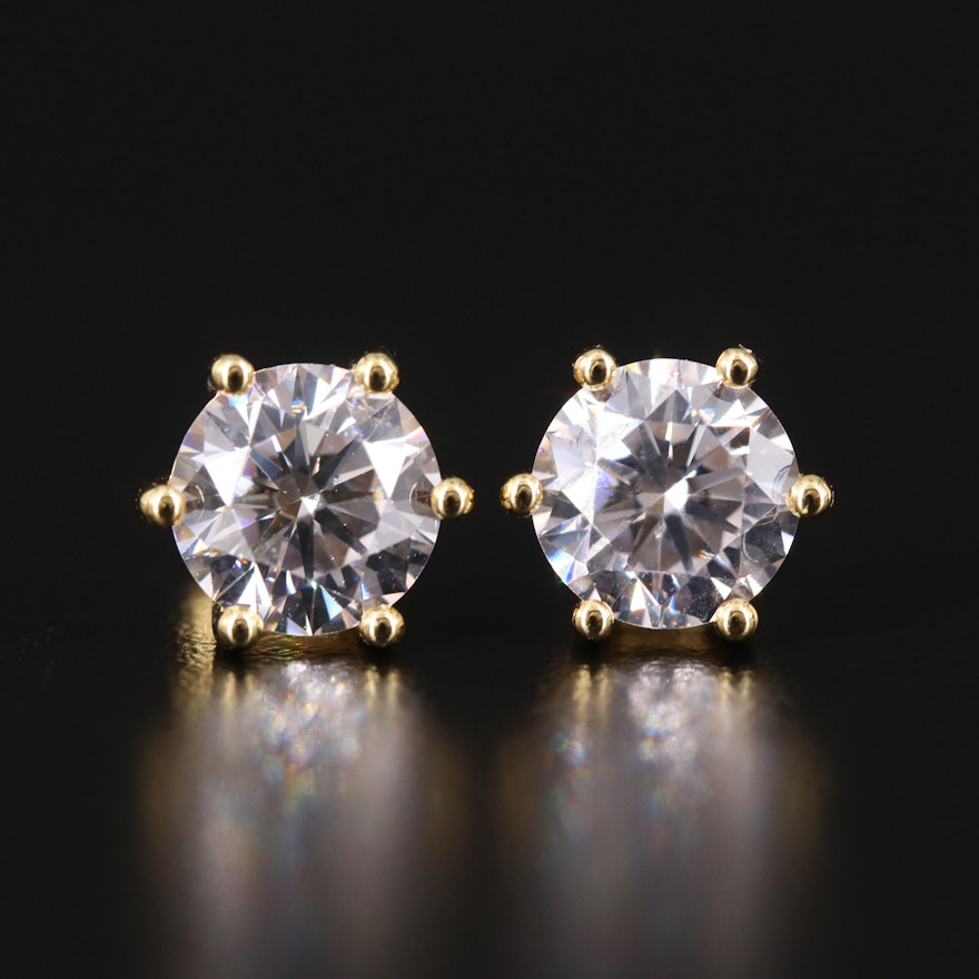 Sterling Silver Cubic Zirconia Stud Earrings