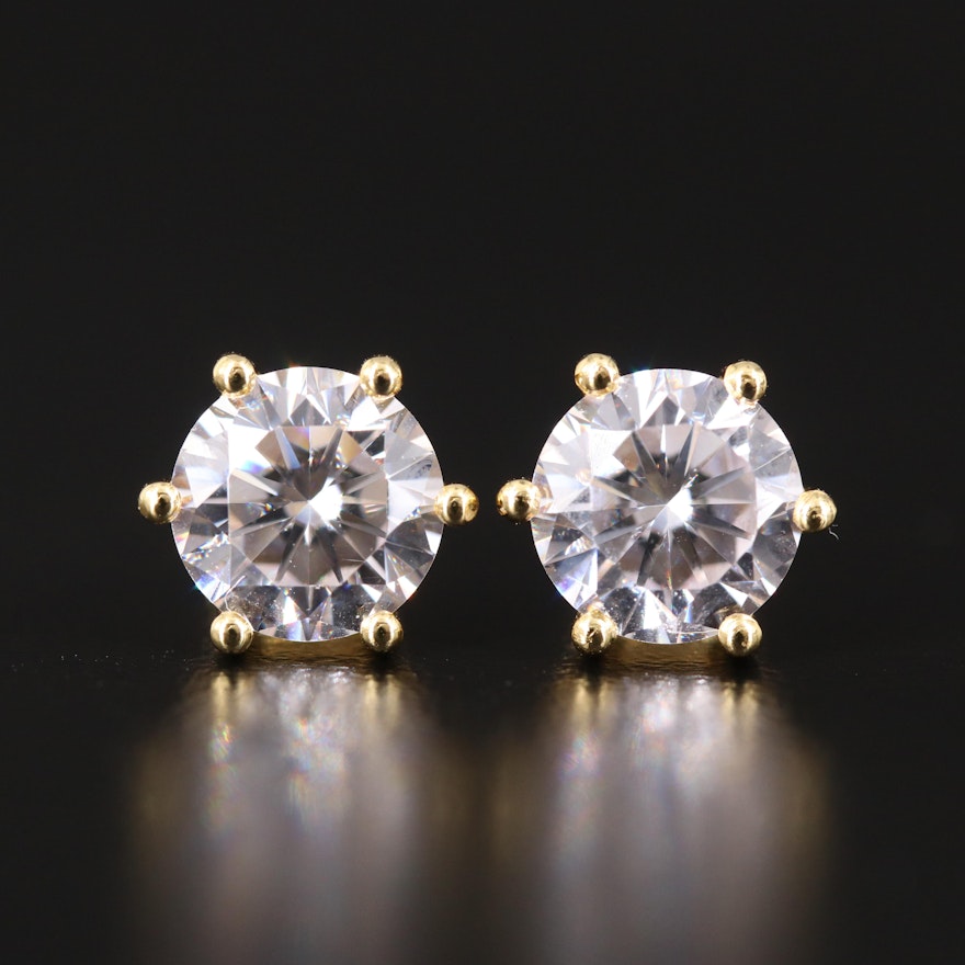 Sterling Silver Cubic Zirconia Stud Earrings