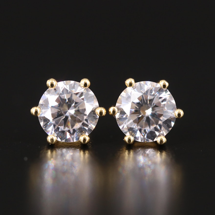 Sterling Silver Cubic Zirconia Stud Earrings