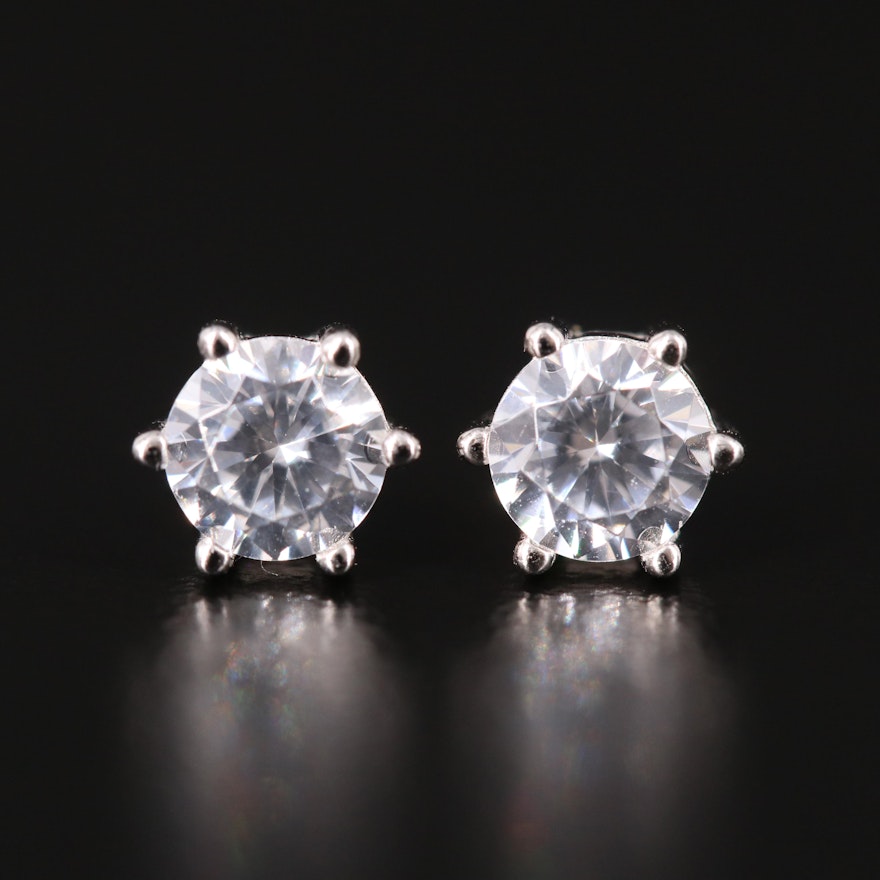 Sterling Cubic Zirconia Stud Earrings