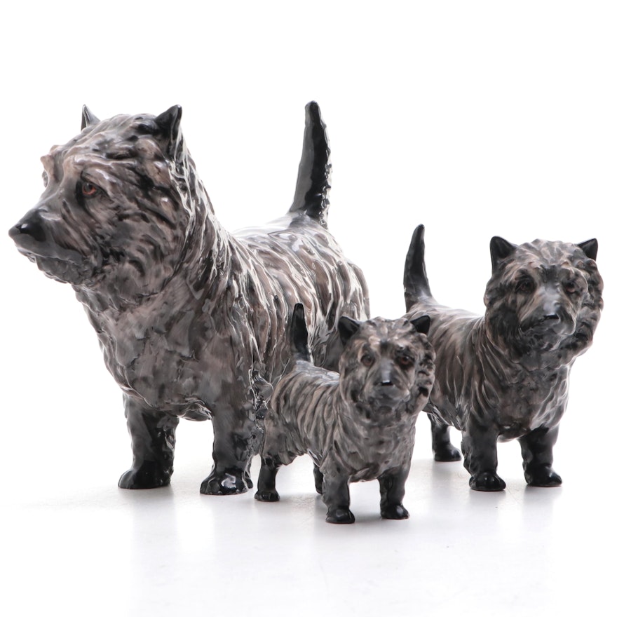 Royal Doulton "Charming Eyes" and Other Bone China Cairn Terrier Figures