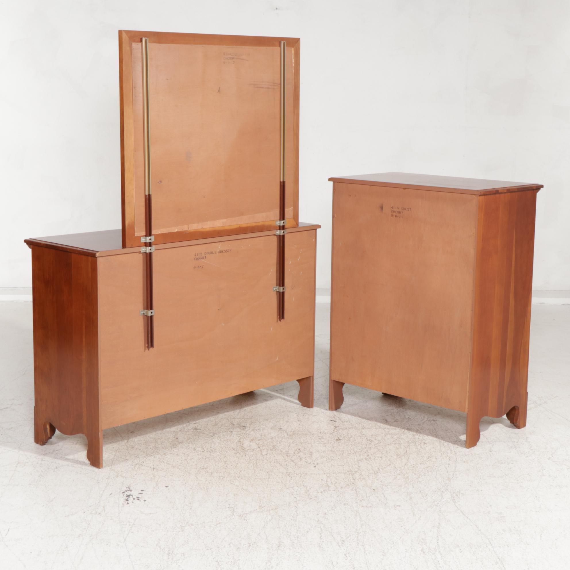 Hungerford Memphis Chippendale Style Cherry Dresser and Chest of Drawers