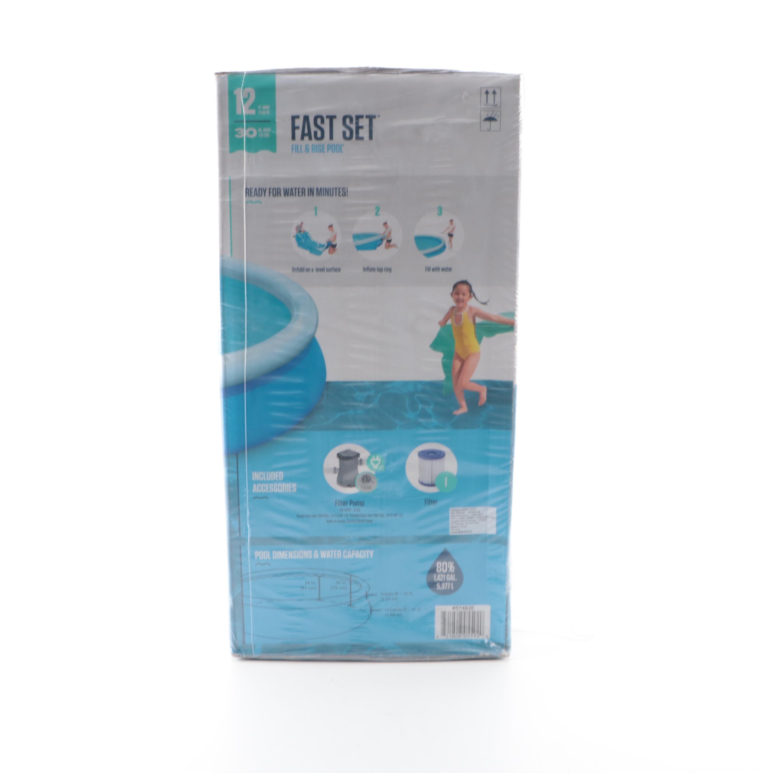 Bestway Fast Set Fill and Rise 12' Inflatable Pool With Pump and Filter