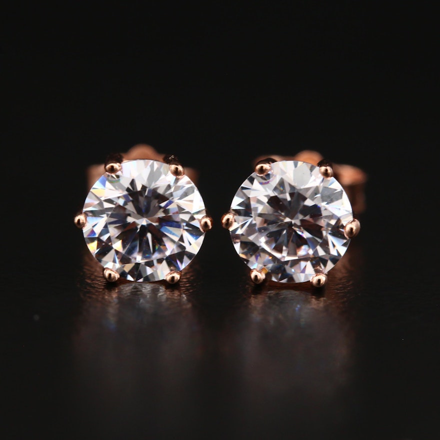 Sterling Cubic Zirconia Stud Earrings