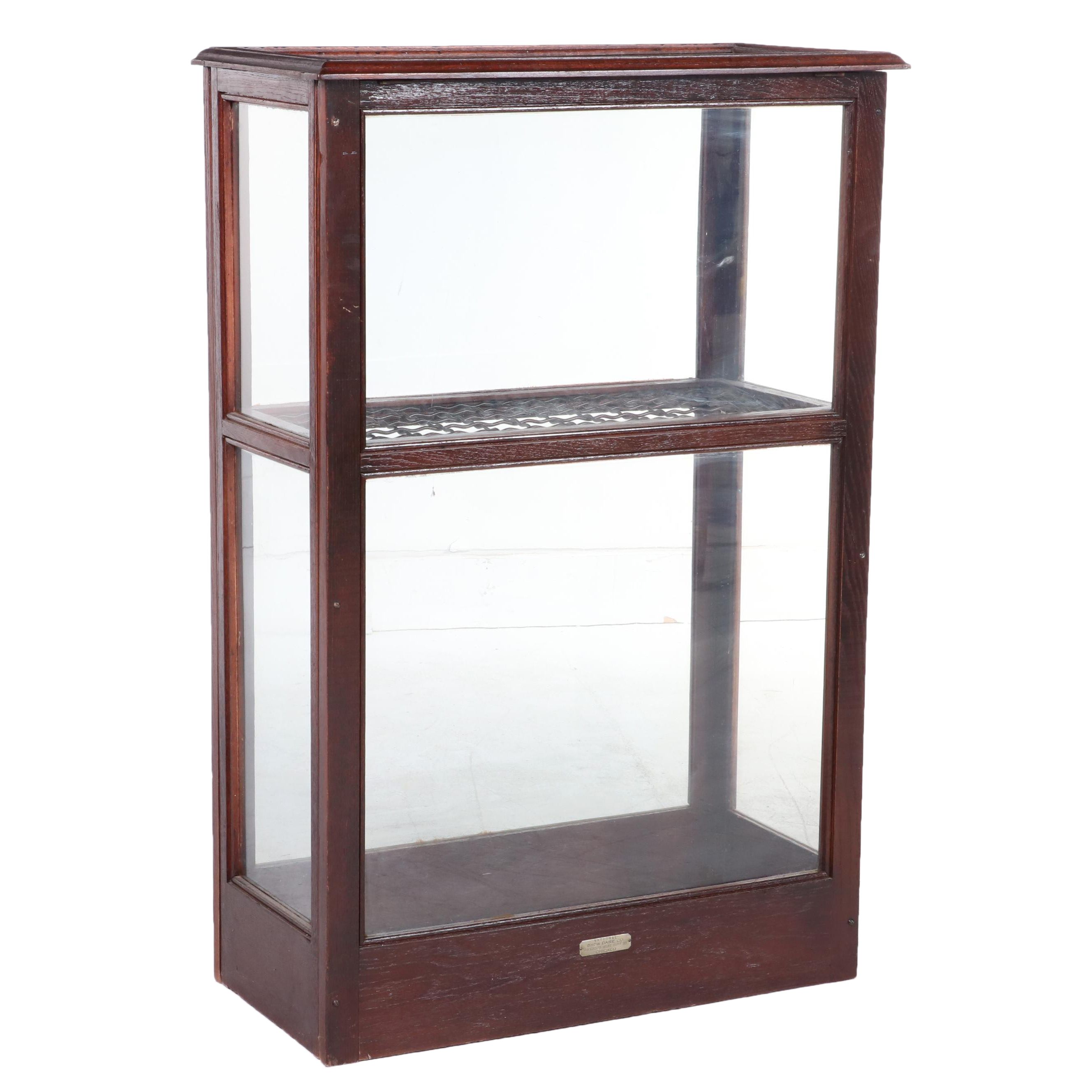 National Show Case Co. Oak Lift-Top Cane Display Case, circa 1900