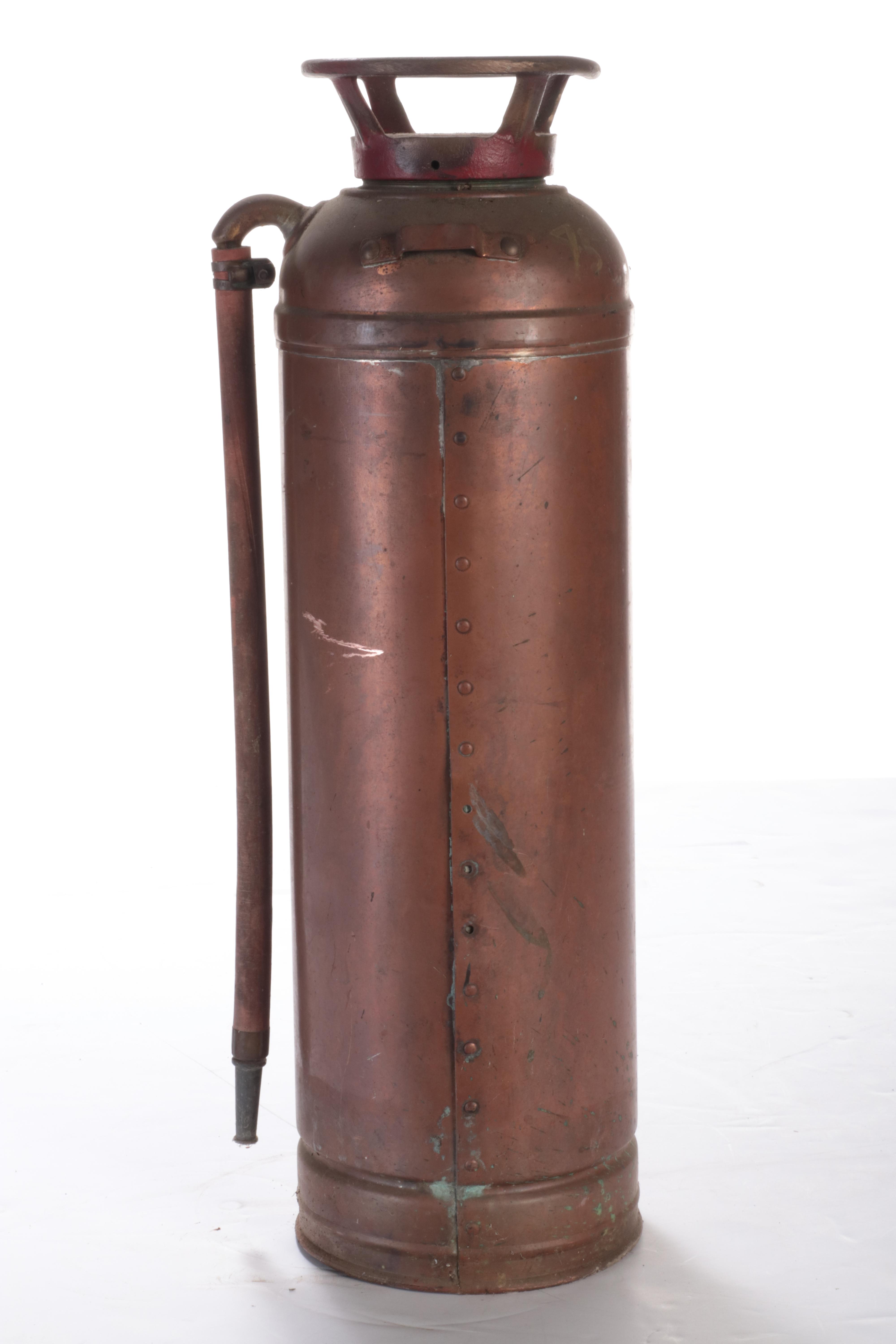 Red Star Copper Fire Extinguisher, Early to Mid-20th Century