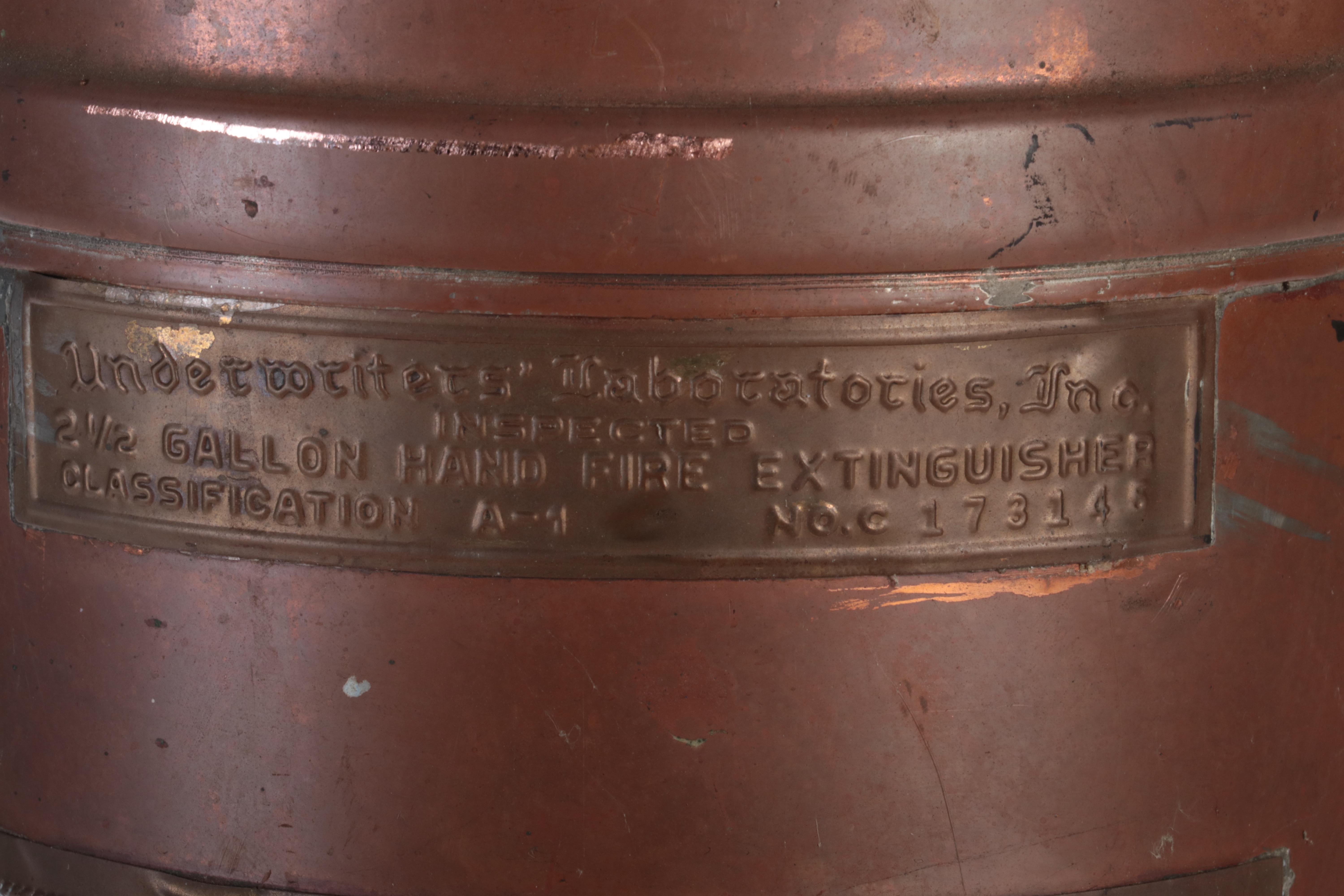Red Star Copper Fire Extinguisher, Early to Mid-20th Century
