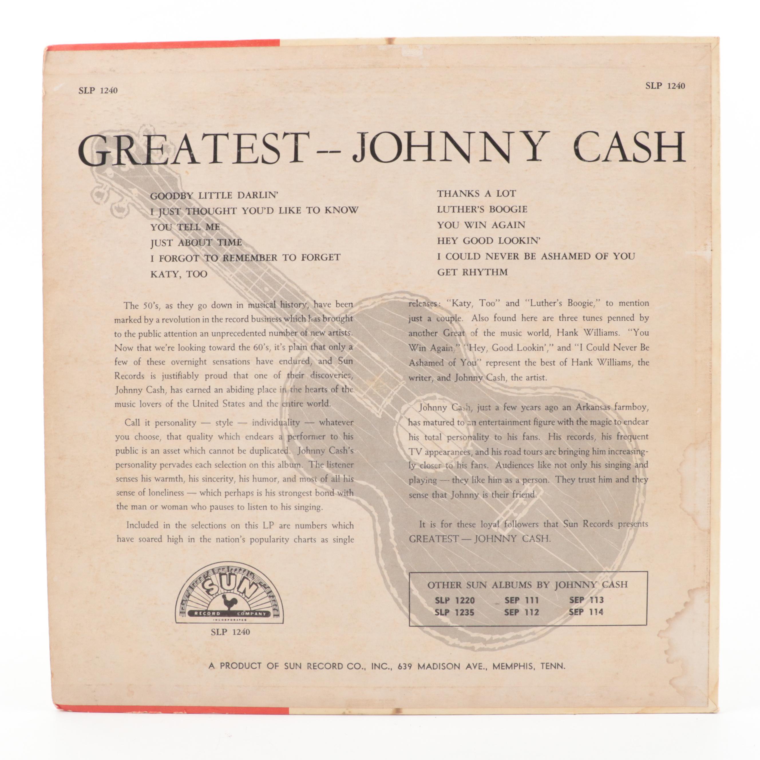 Johnny Cash "Ride this Train", "Bitter Tears" and Other Vinyl Records