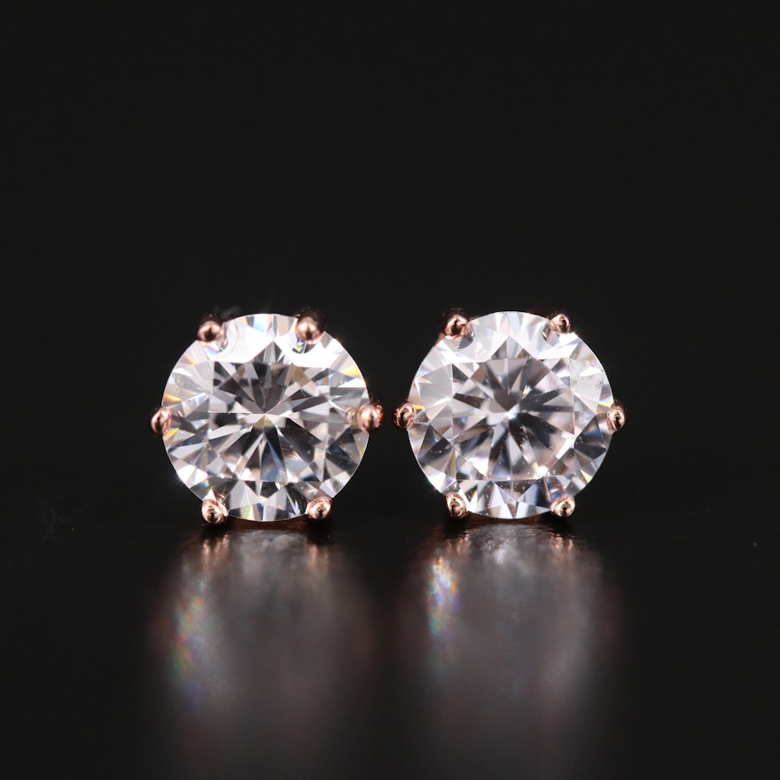 Sterling Cubic Zirconia Stud Earrings