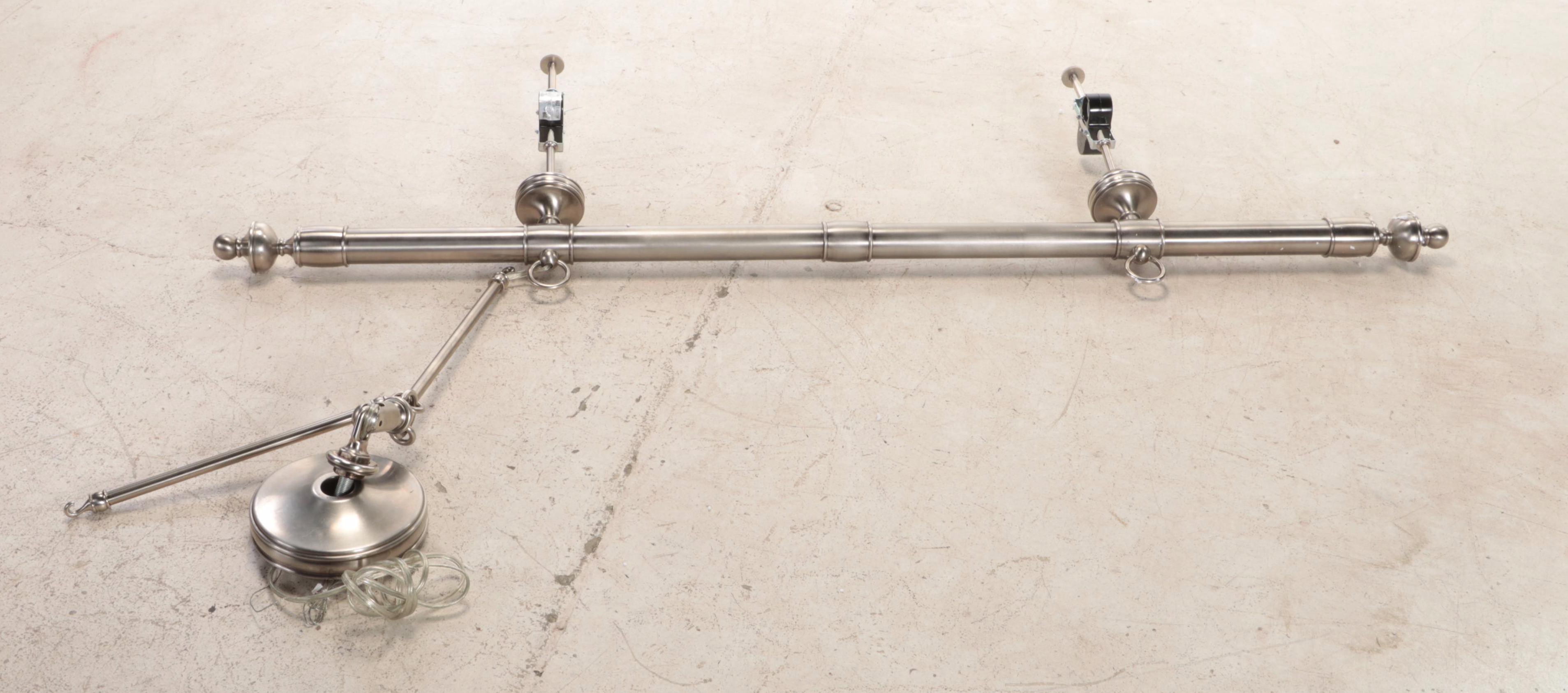 Golden Lighting "Davenport" Linear Five-Arm Pendant Light With Two Lamp Shades