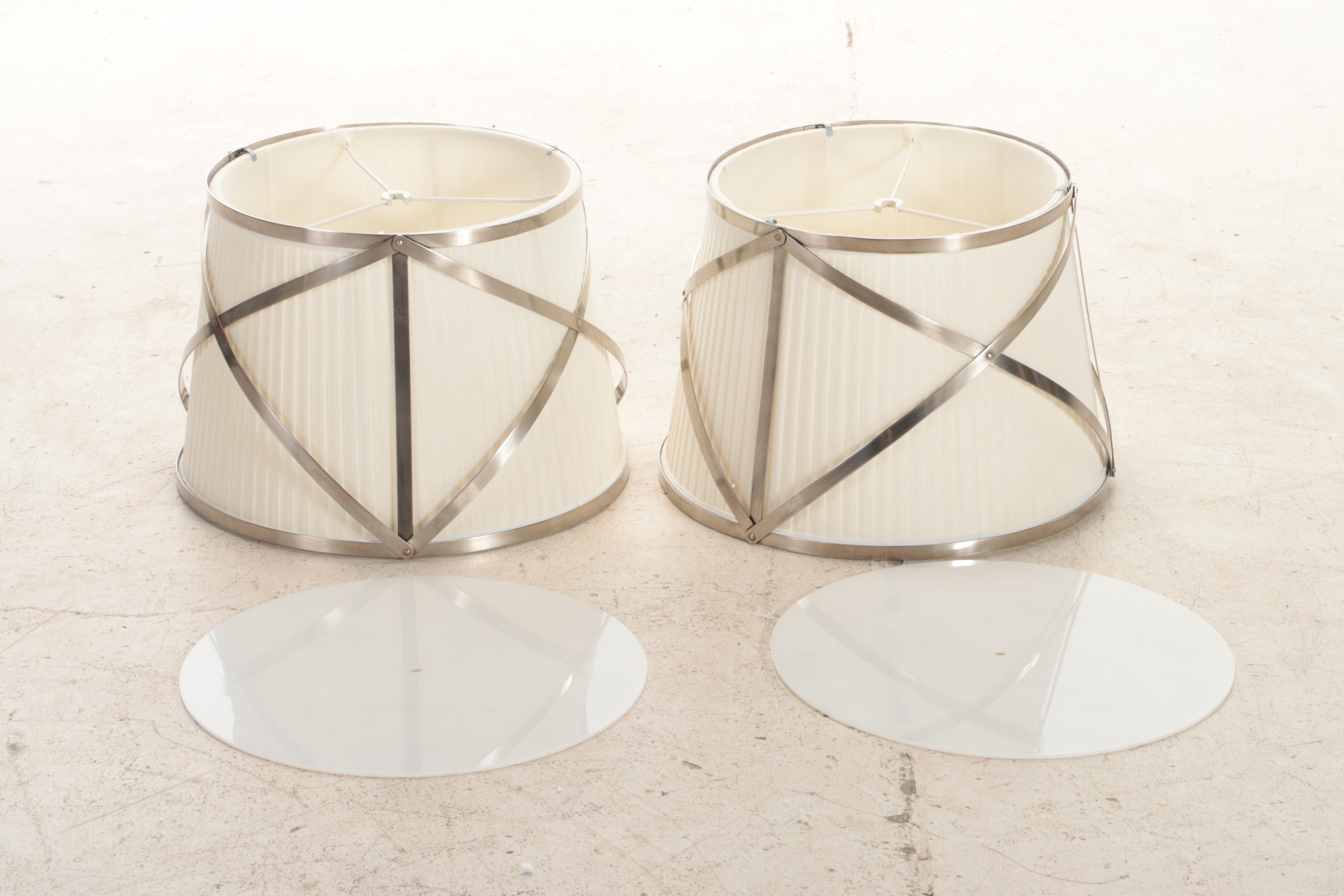 Golden Lighting "Davenport" Linear Five-Arm Pendant Light With Two Lamp Shades