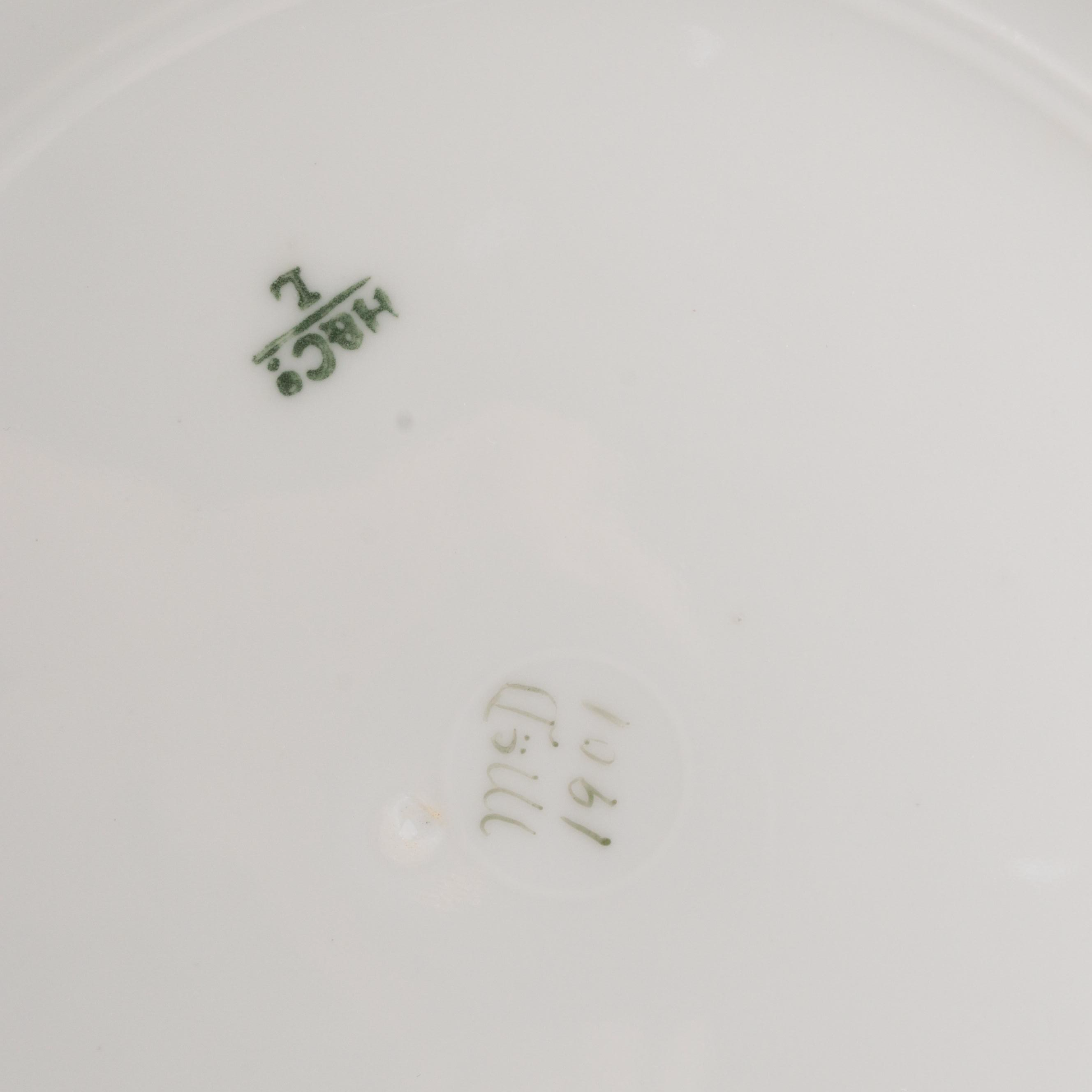 Haviland & Co. Hand-Painted Limoges Porcelain Dinner Plates and Serving Dish