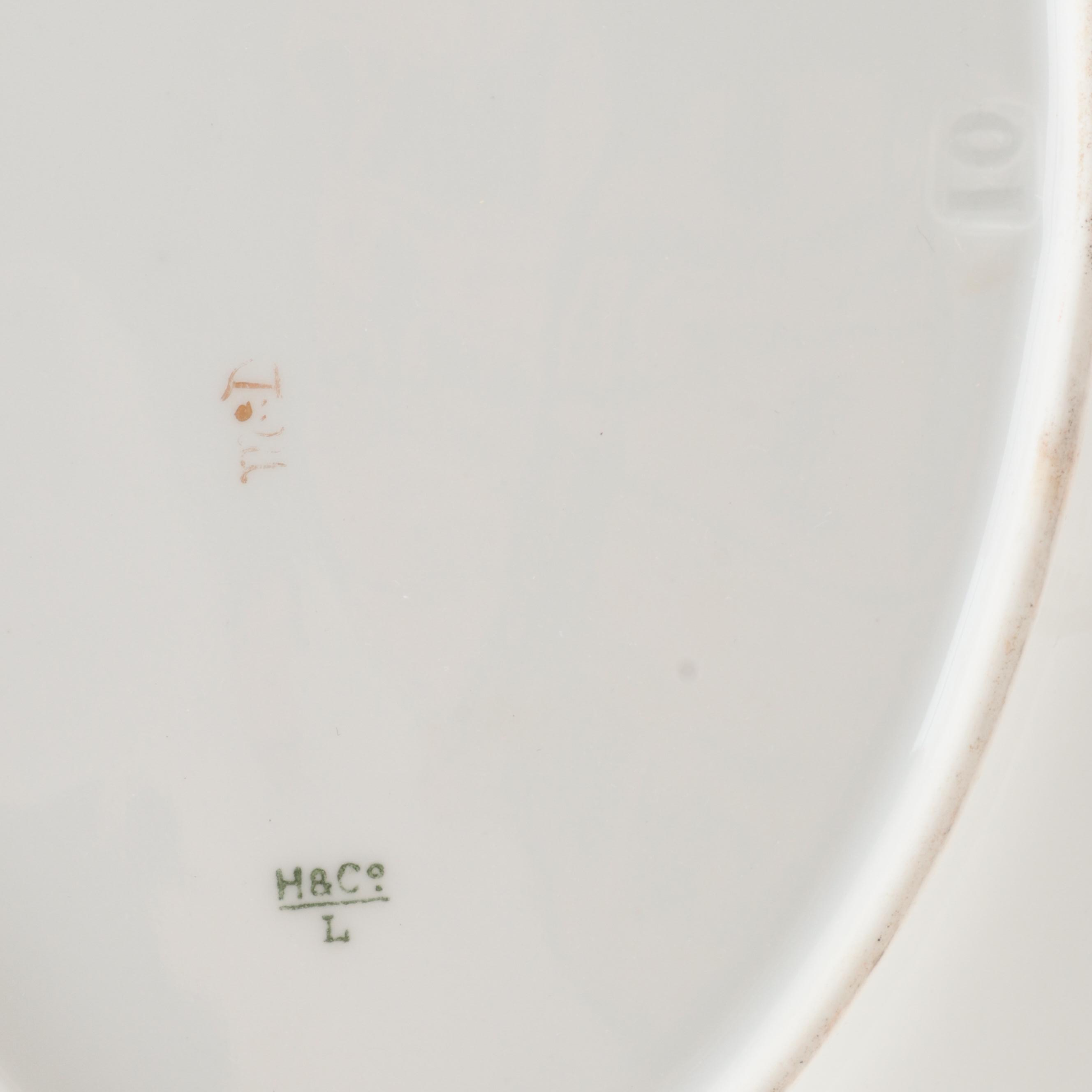 Haviland & Co. Hand-Painted Limoges Porcelain Dinner Plates and Serving Dish