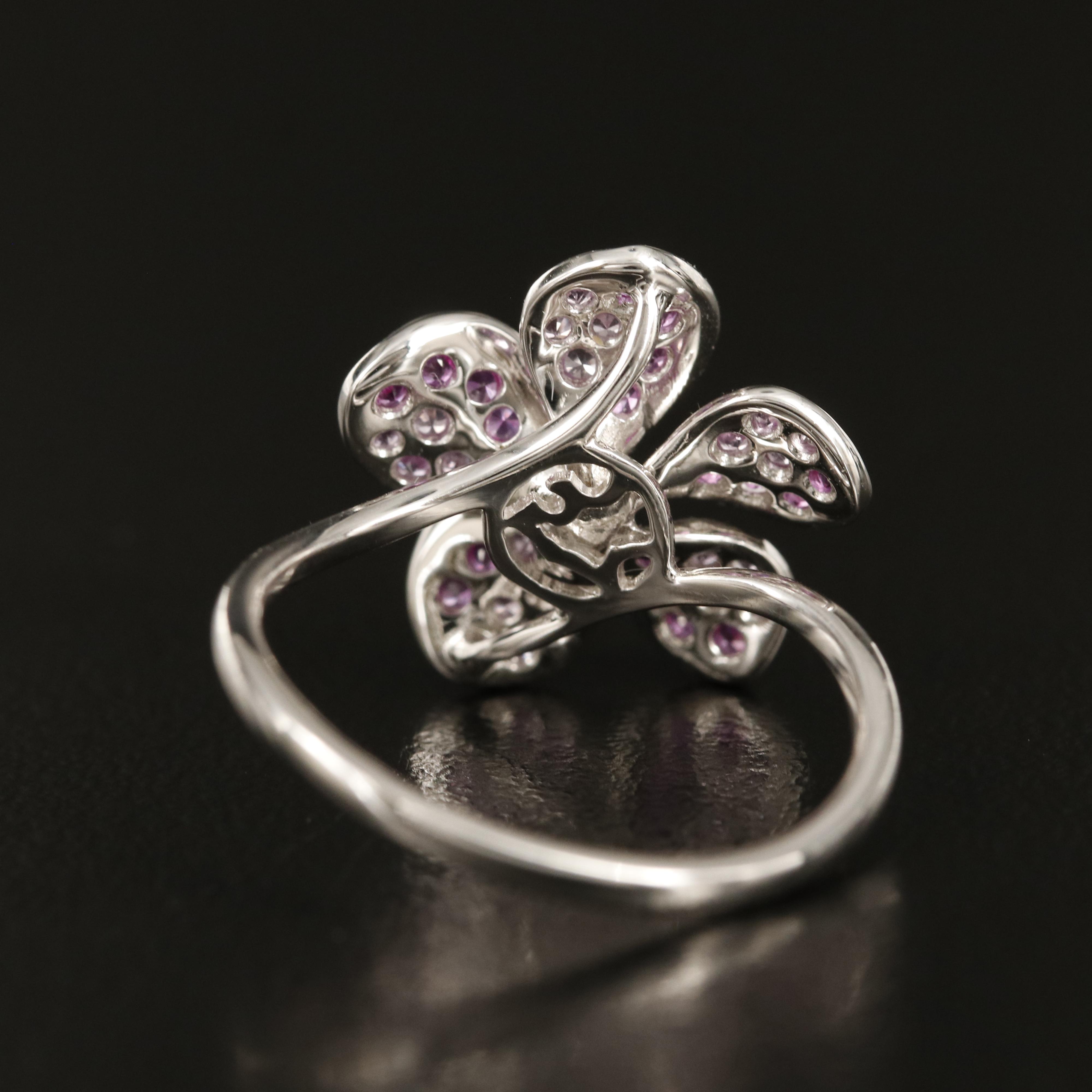EFFY 14K Pavé Diamond, Sapphire and Ruby Flower Ring