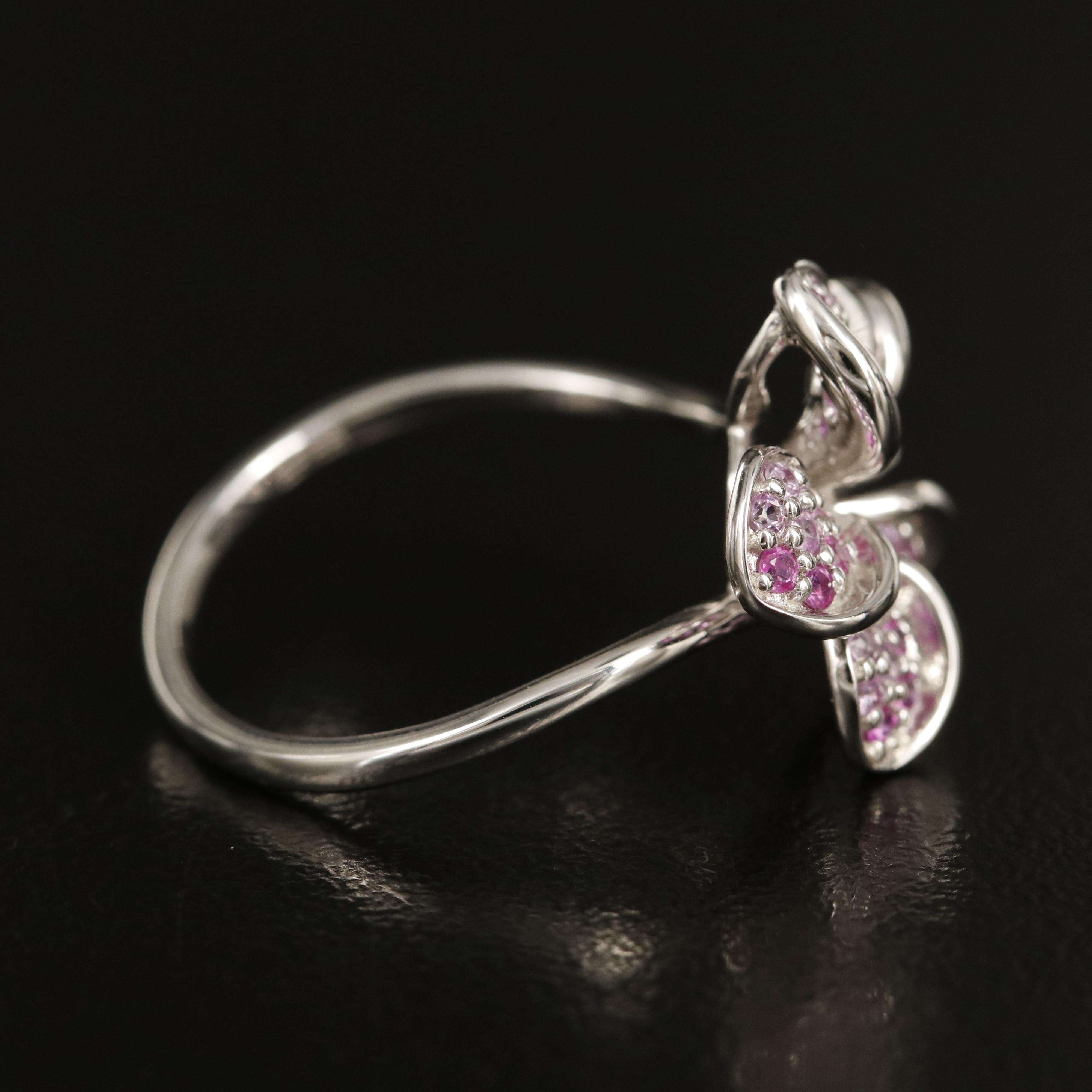 EFFY 14K Pavé Diamond, Sapphire and Ruby Flower Ring