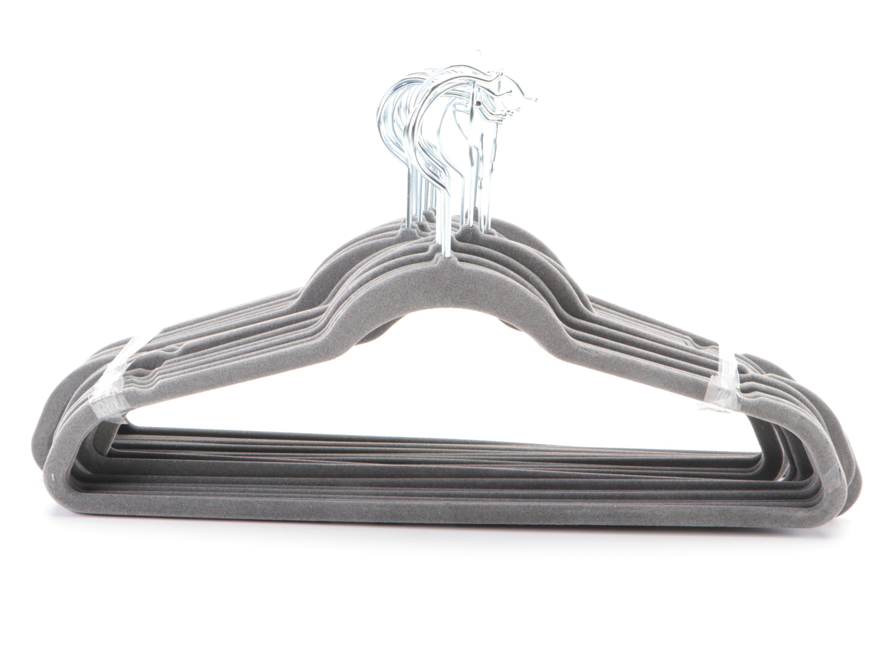 Members Mark 50 Elite Quality Gray Velvet Hangers and Easy Carry Laundry Totes