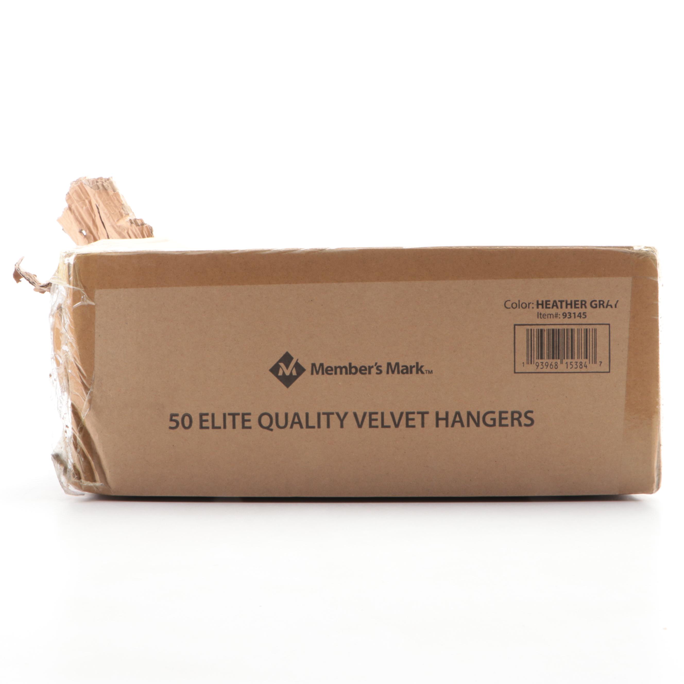 Members Mark 50 Elite Quality Gray Velvet Hangers and Easy Carry Laundry Totes