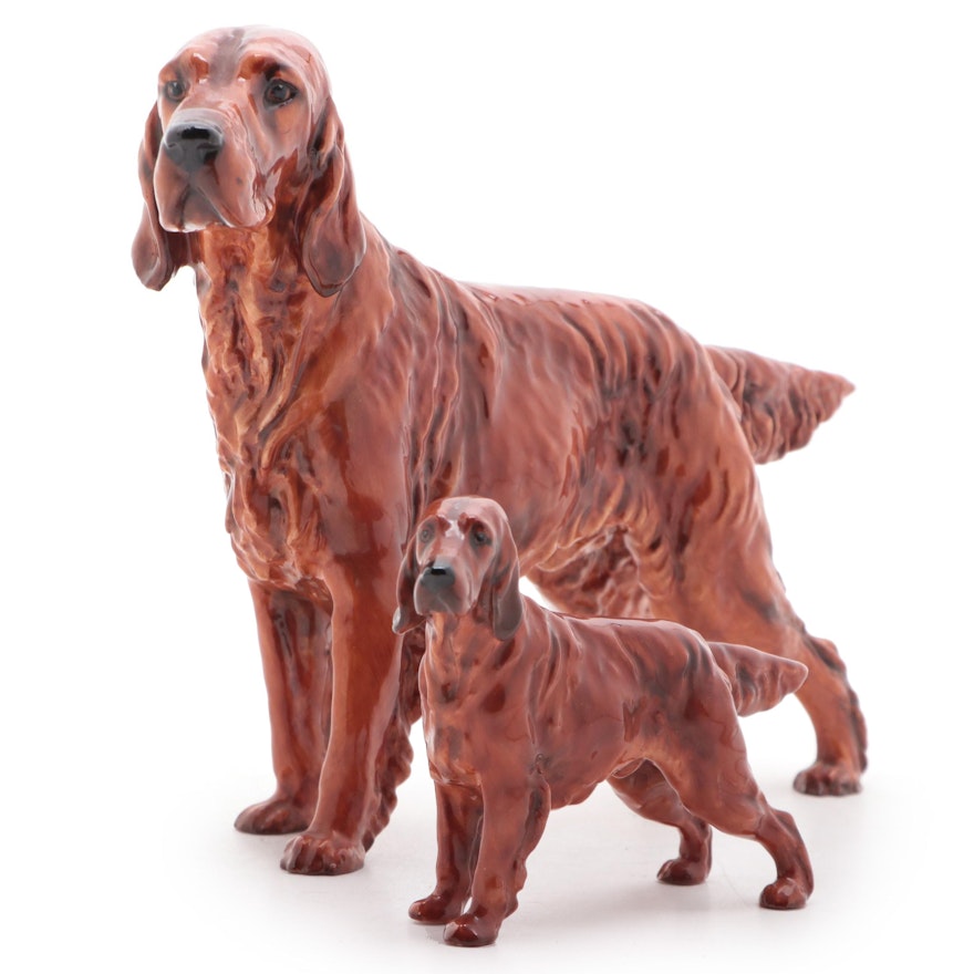 Royal Doulton Bone China Irish Setter Figures