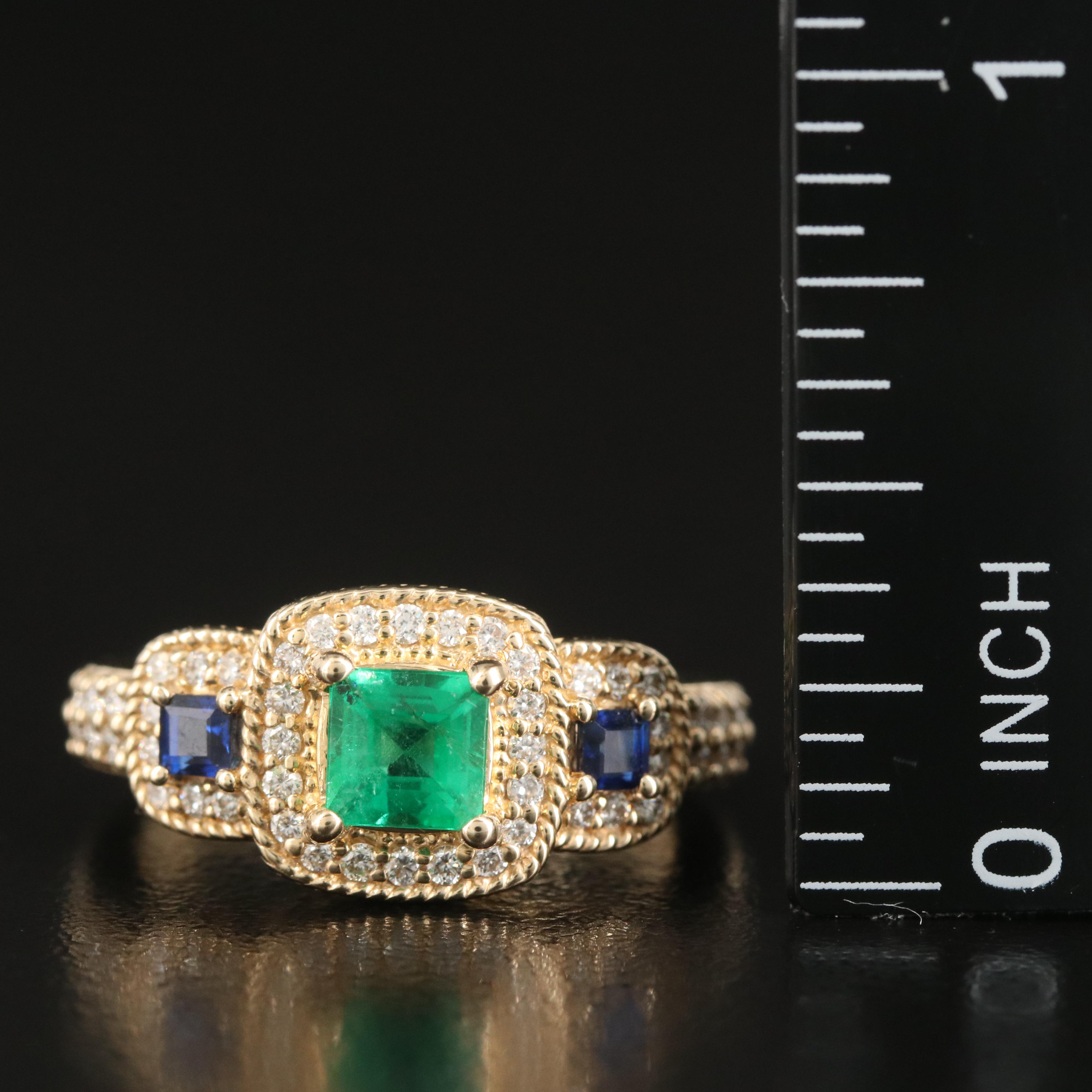 EFFY 14K Emerald, Sapphire and Diamond Ring