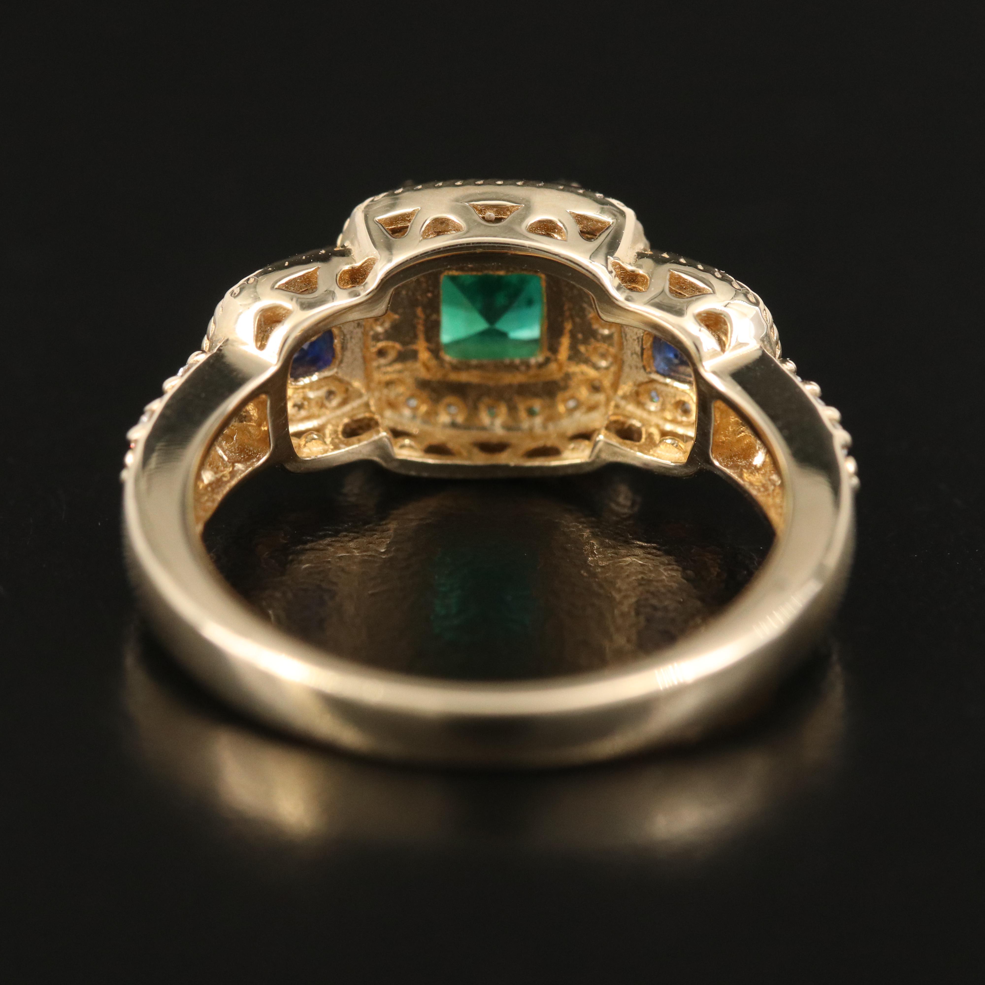 EFFY 14K Emerald, Sapphire and Diamond Ring