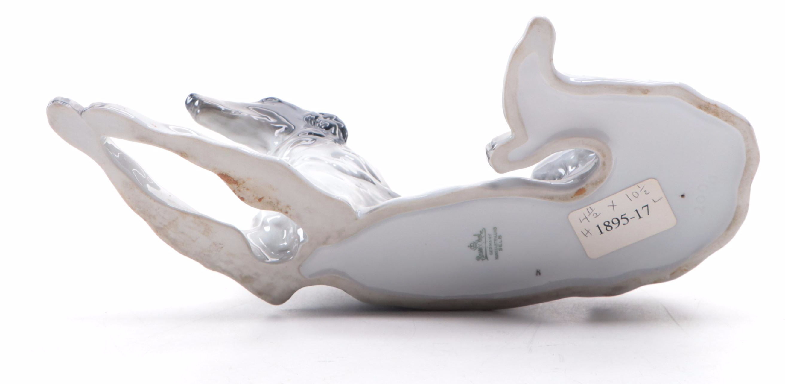 Rosenthal German Porcelain Borzoi Figure, Mid to Late 20th Century