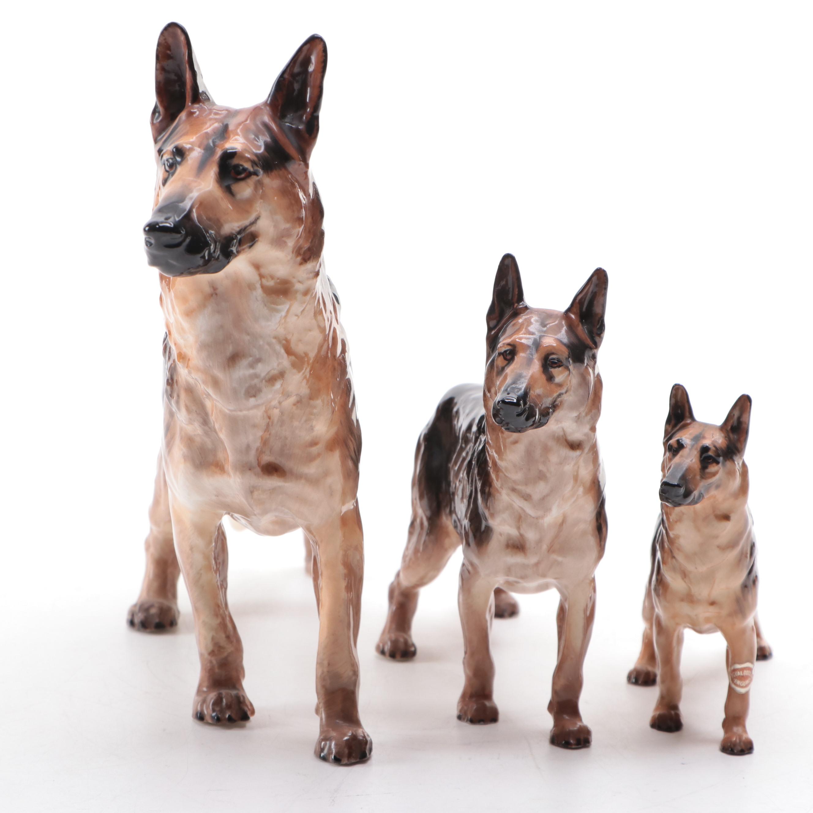 Royal Doulton Bone China "Benign of Picardy" and Other German Shepherd Figures