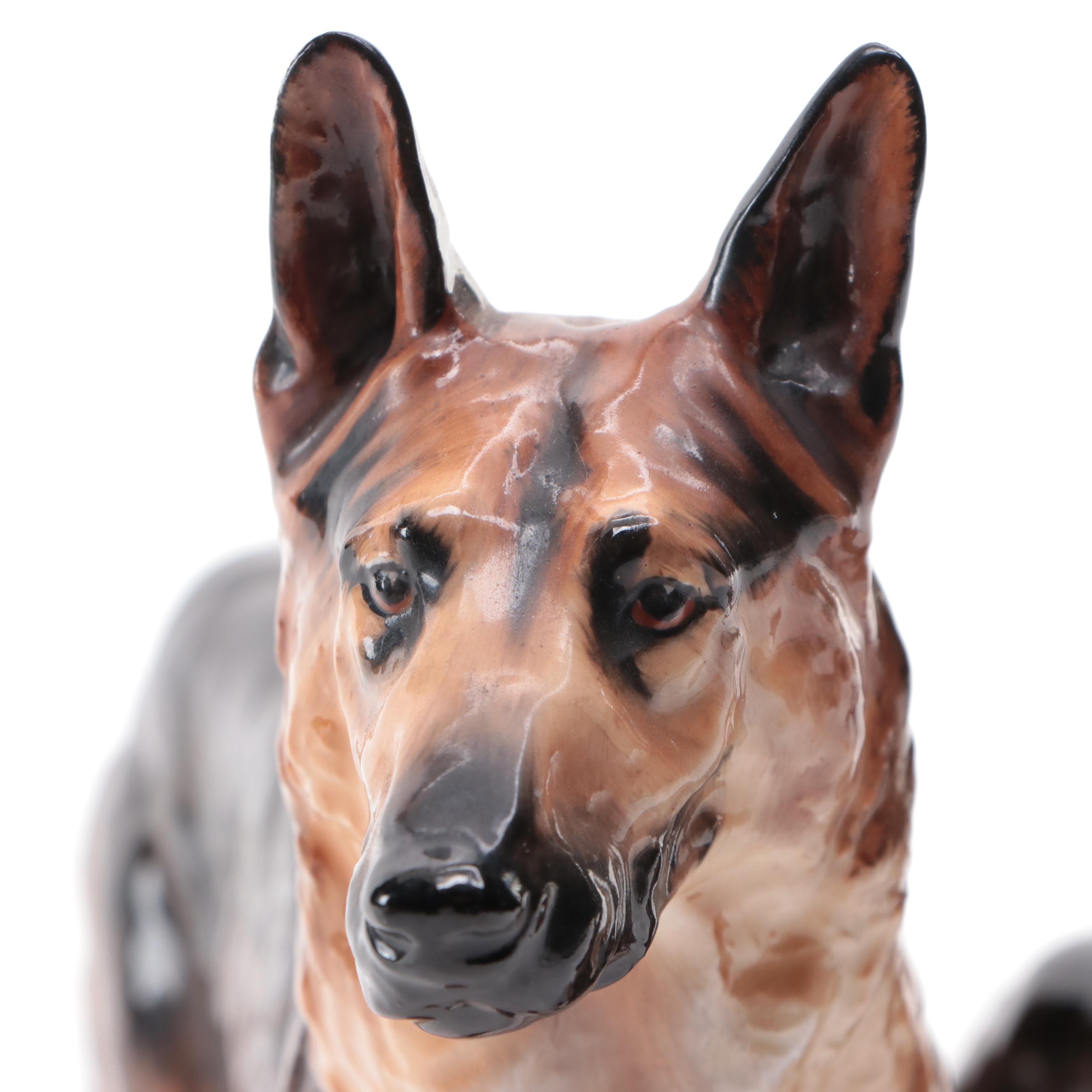 Royal Doulton Bone China "Benign of Picardy" and Other German Shepherd Figures