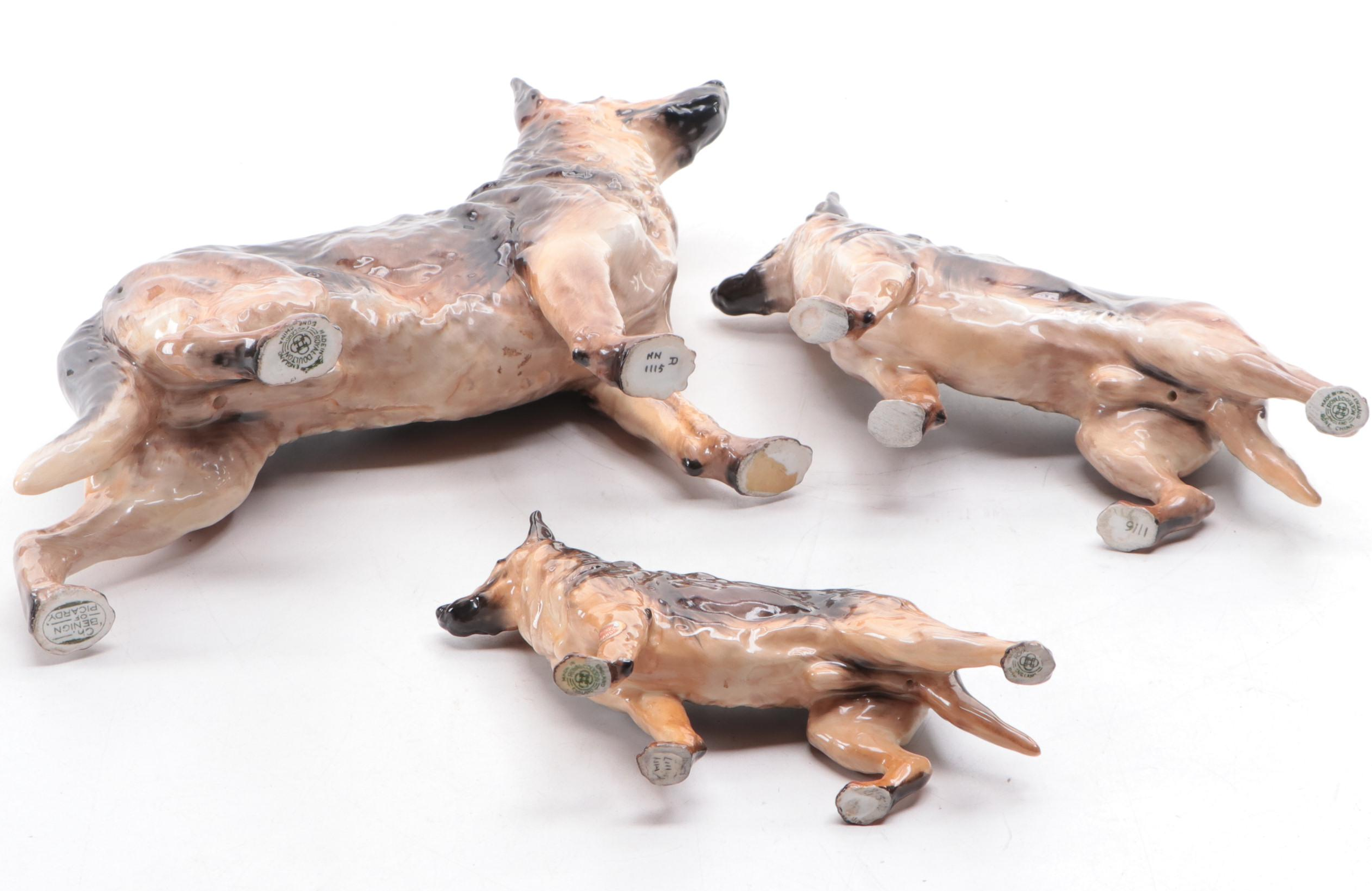 Royal Doulton Bone China "Benign of Picardy" and Other German Shepherd Figures