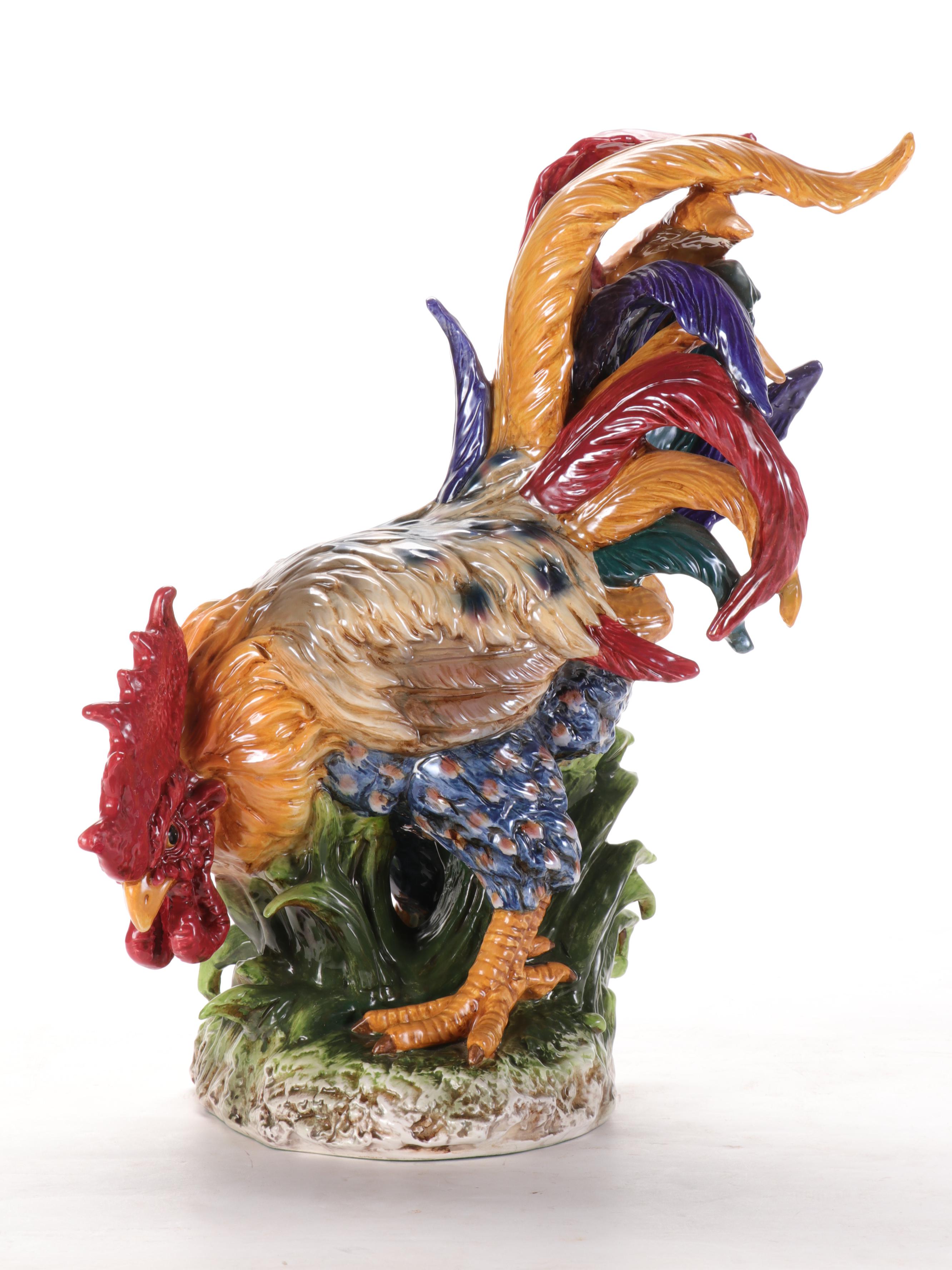 Blue Sky and Other Ceramic Roosters