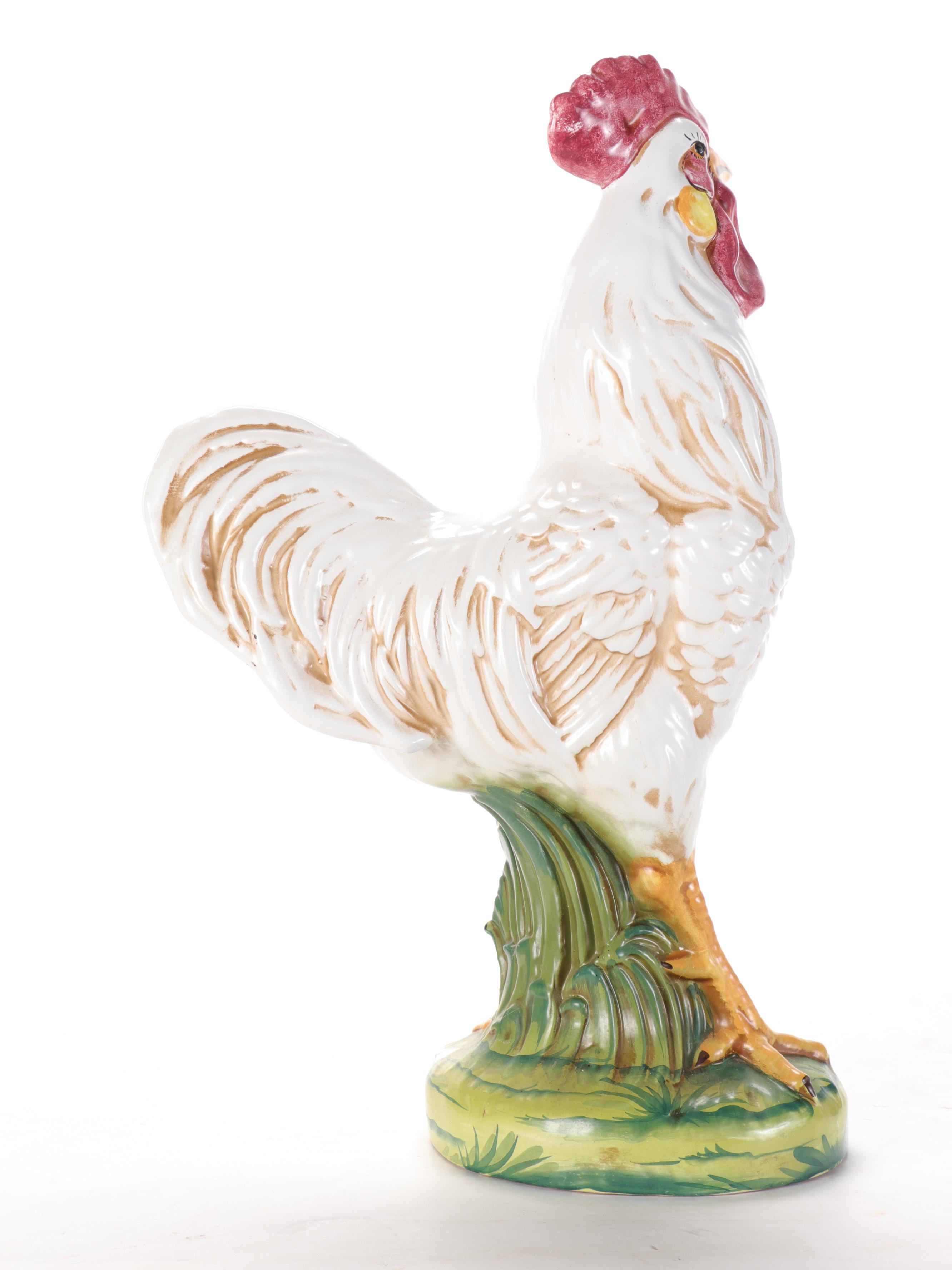 Blue Sky and Other Ceramic Roosters