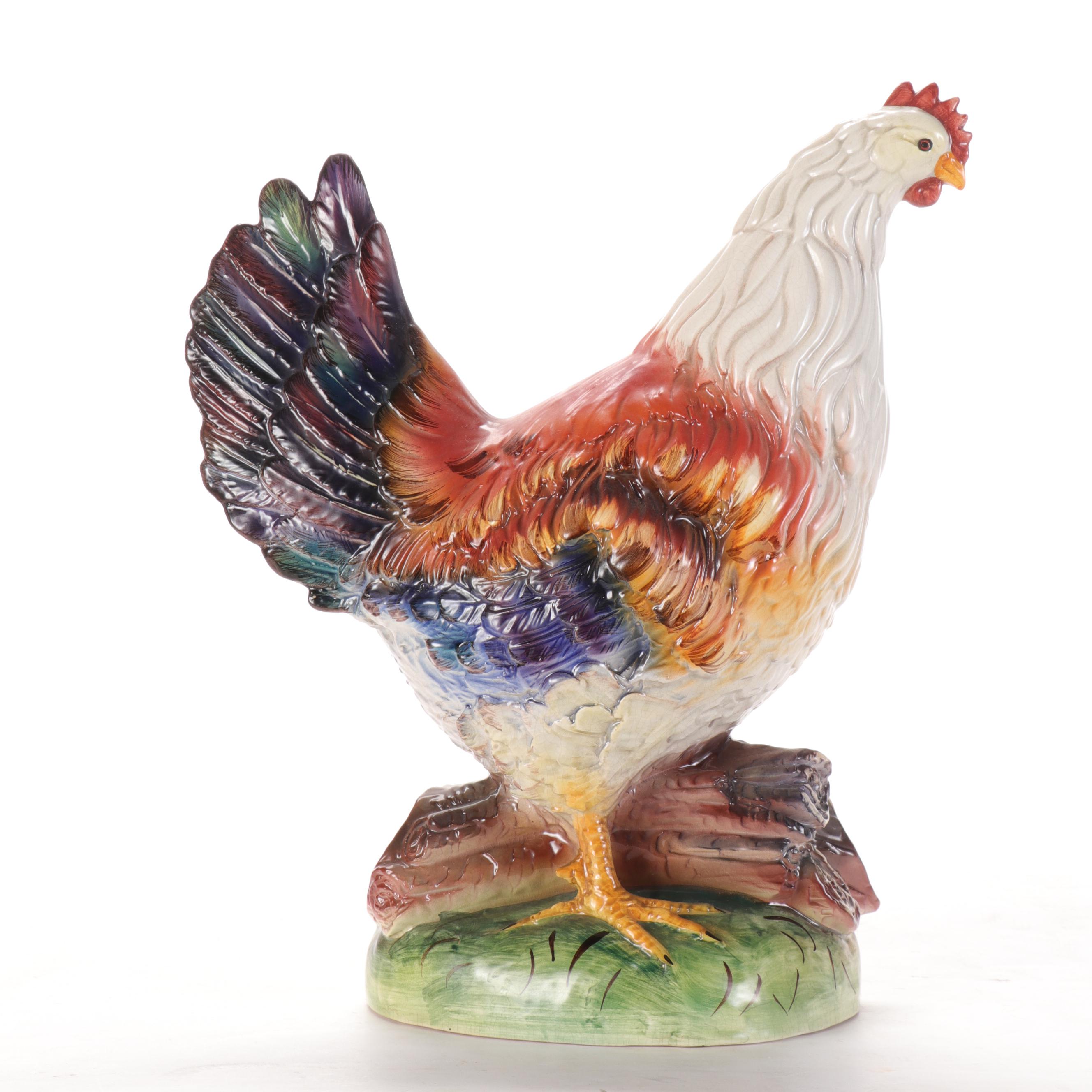 Blue Sky and Other Ceramic Roosters