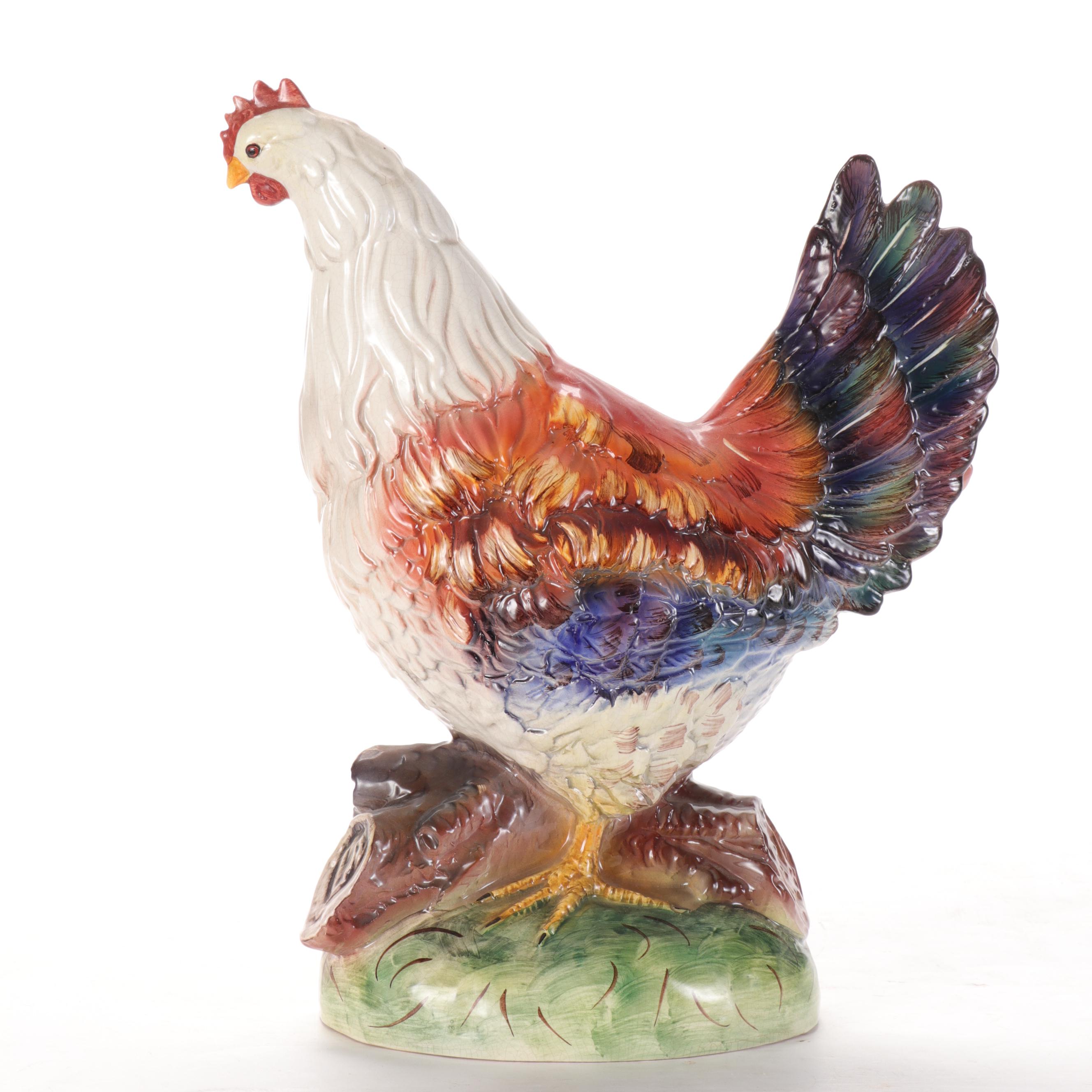 Blue Sky and Other Ceramic Roosters