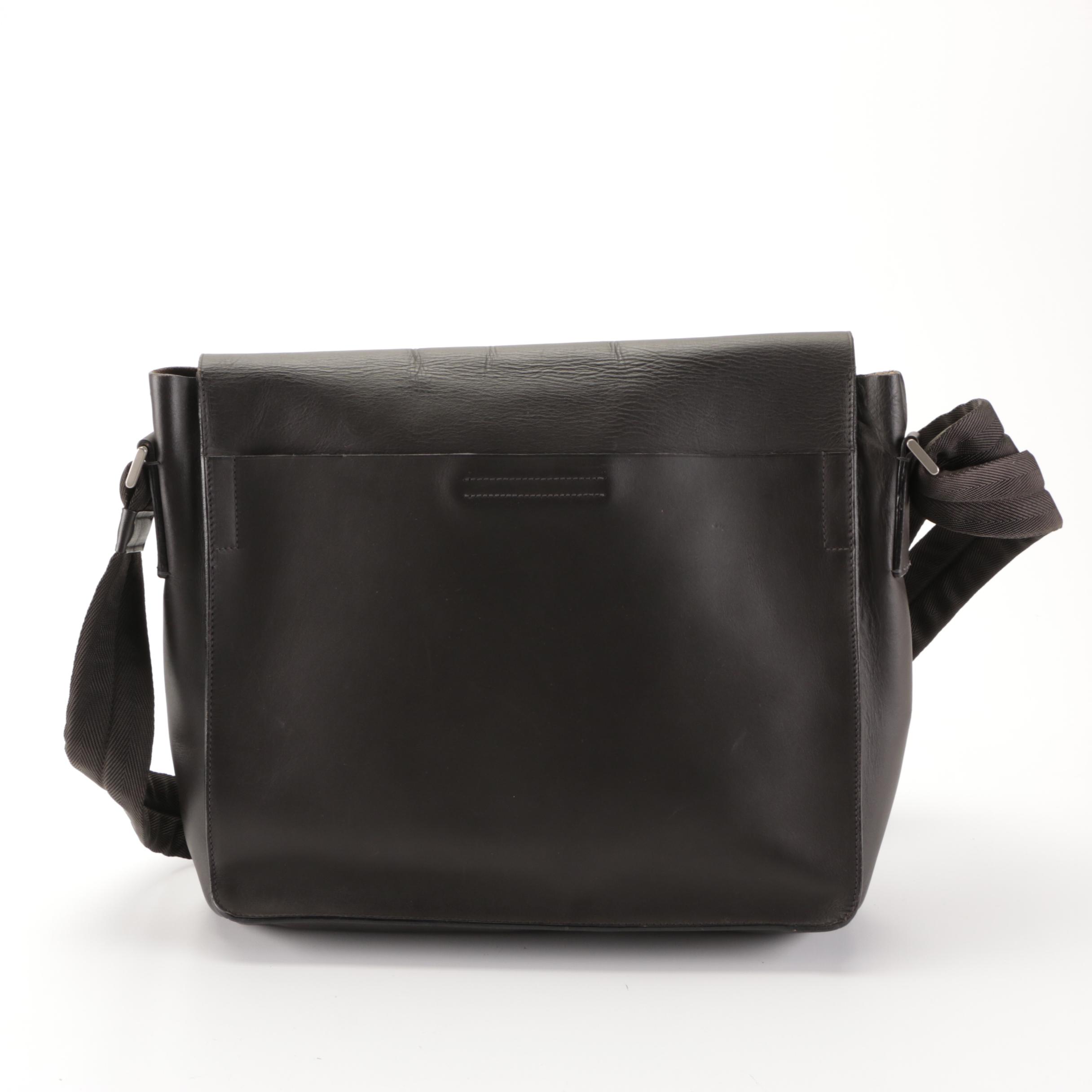 Prada Messenger Bag in Dark Brown Leather