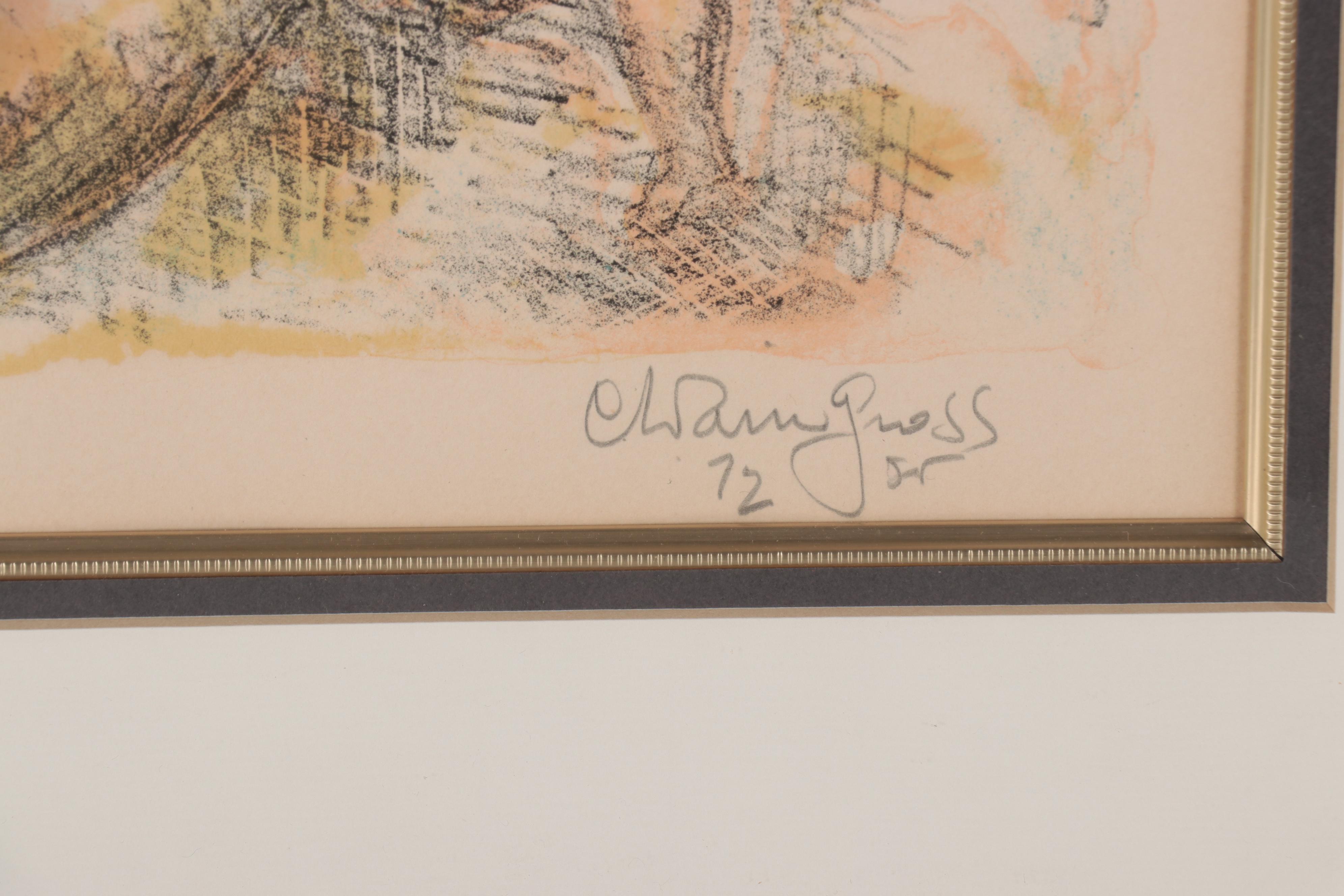 Chaim Gross Hand-Colored Lithograph "Mother's Day," 1972