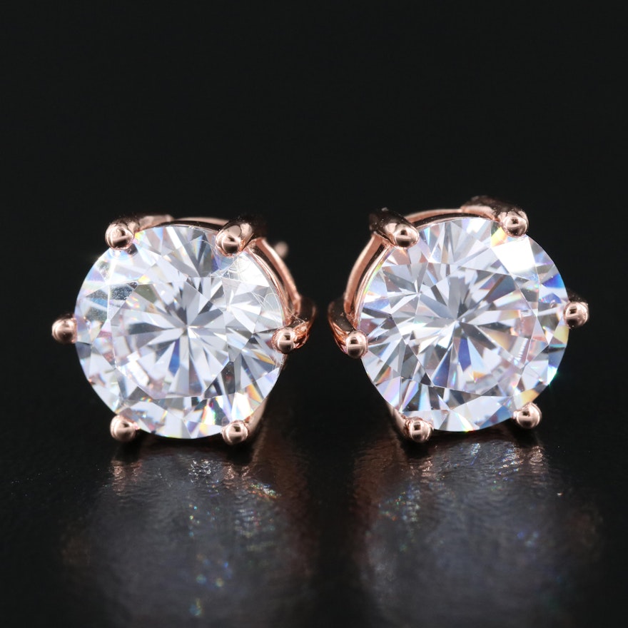 Sterling Cubic Zirconia Stud Earrings