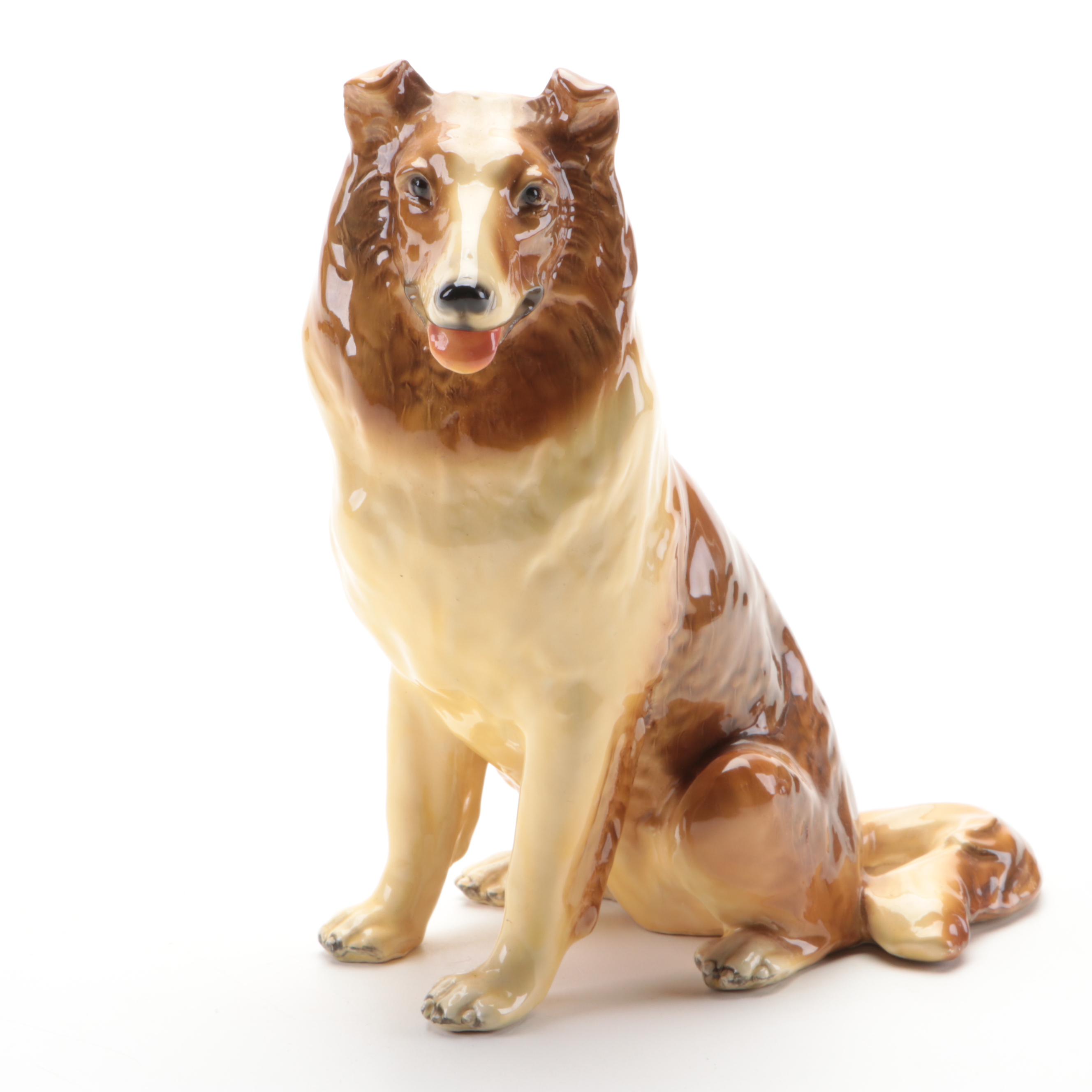Mortens Studio Ceramic Rough Coat Collie Figurines, Mid-20th Century