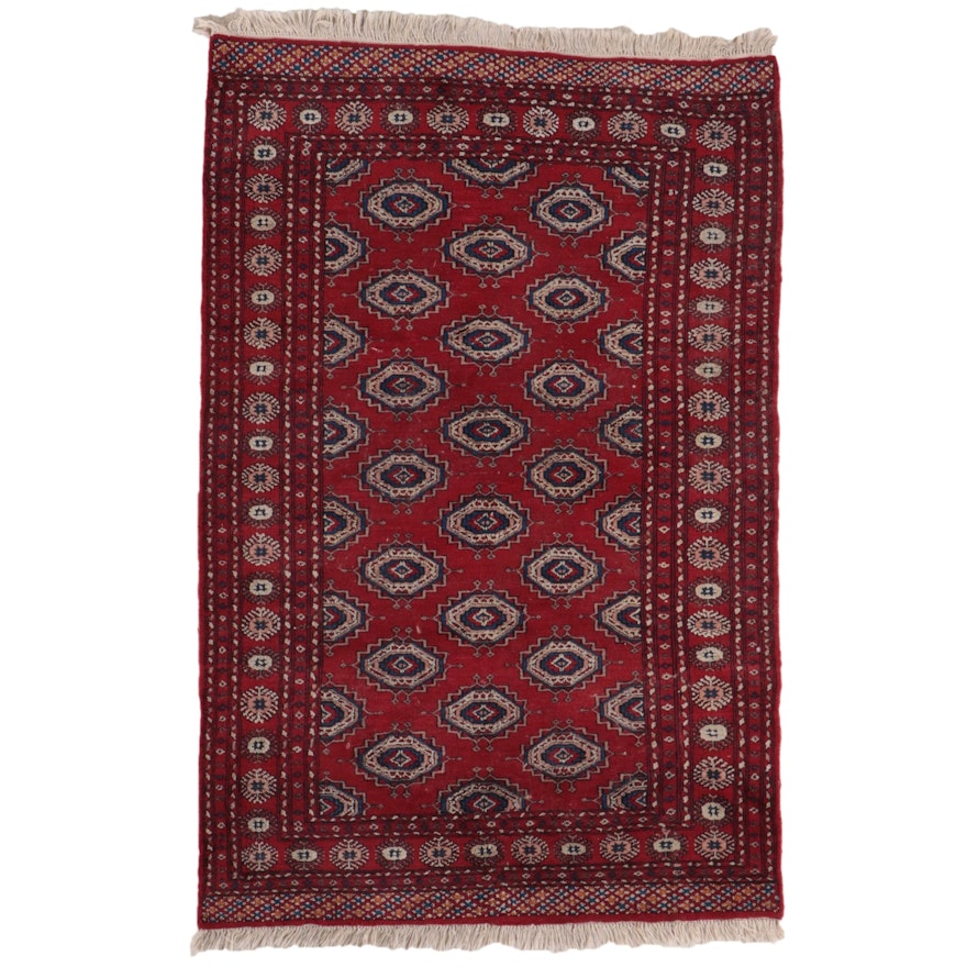 4'1 x 6'6 Hand-Knotted Afghan Turkmen Area Rug