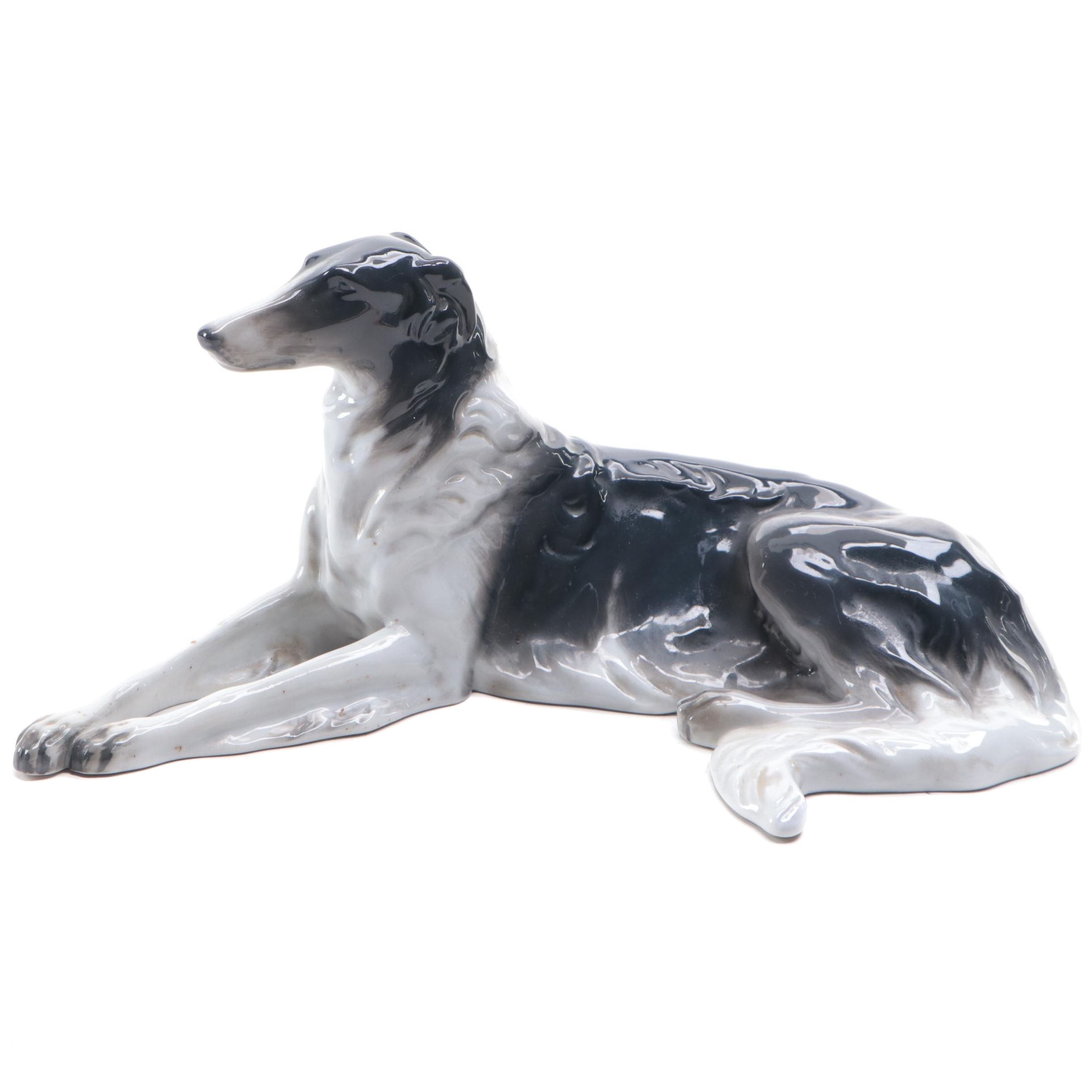 Rosenthal German Porcelain Borzoi Figure, Mid to Late 20th Century