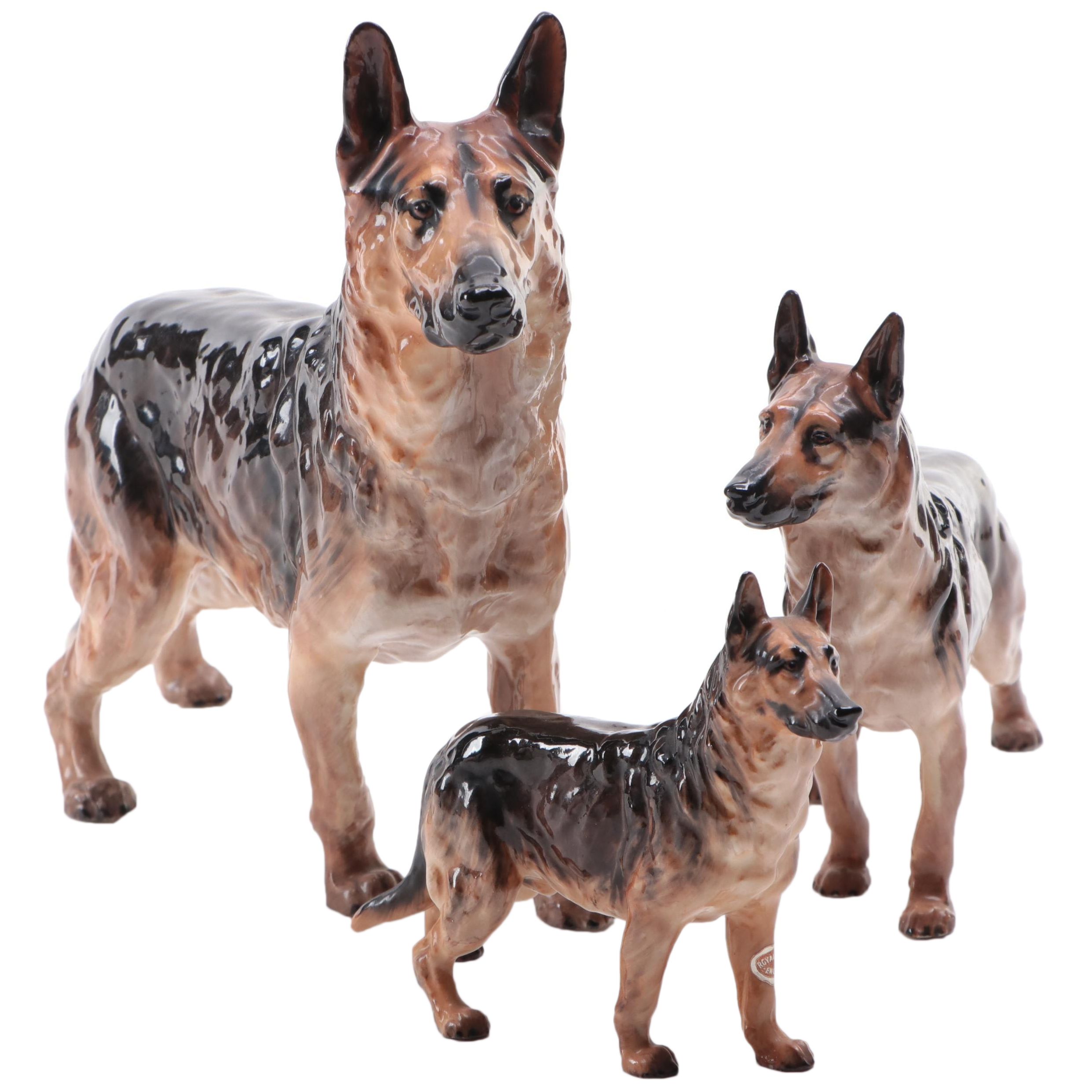 Royal Doulton Bone China "Benign of Picardy" and Other German Shepherd Figures