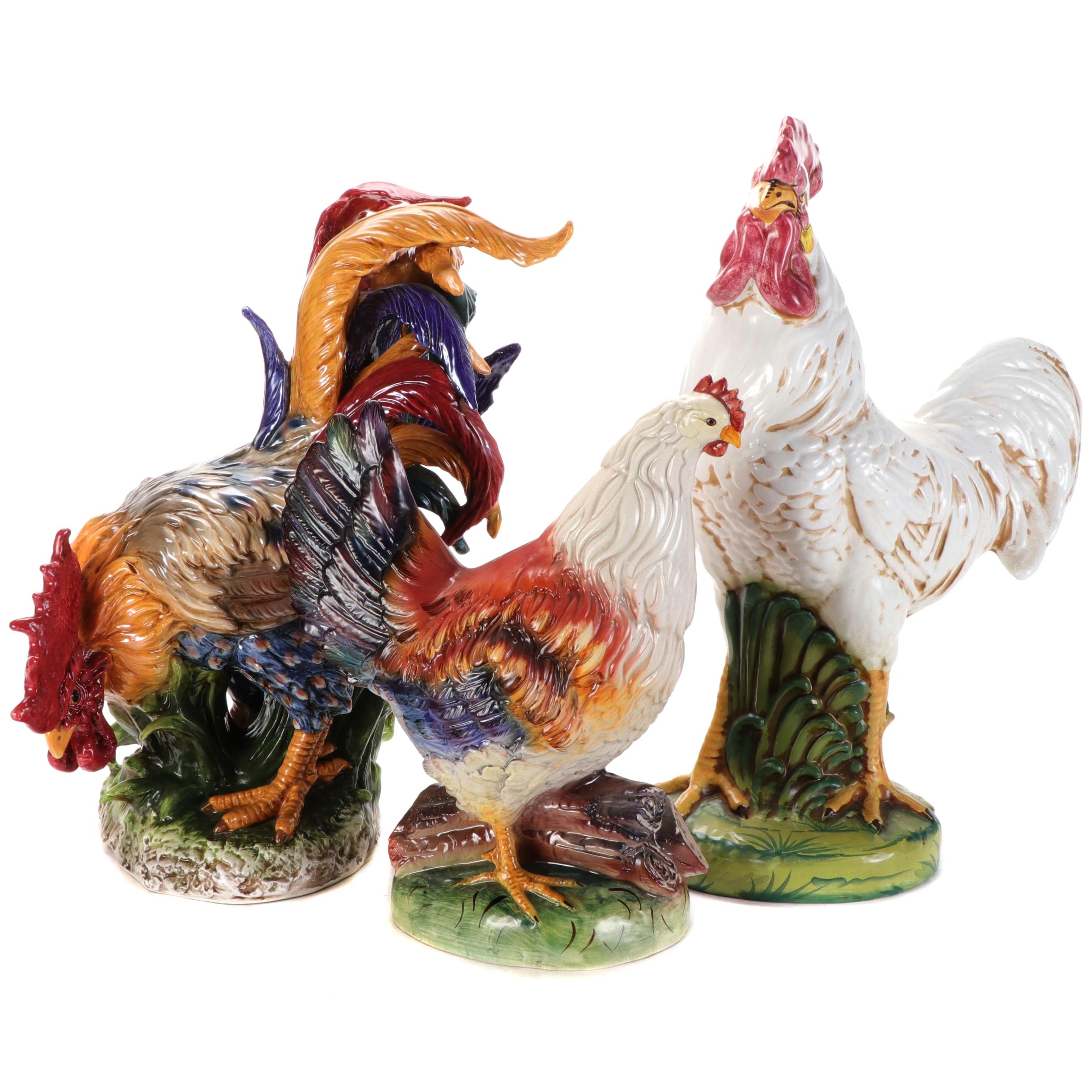 Blue Sky and Other Ceramic Roosters