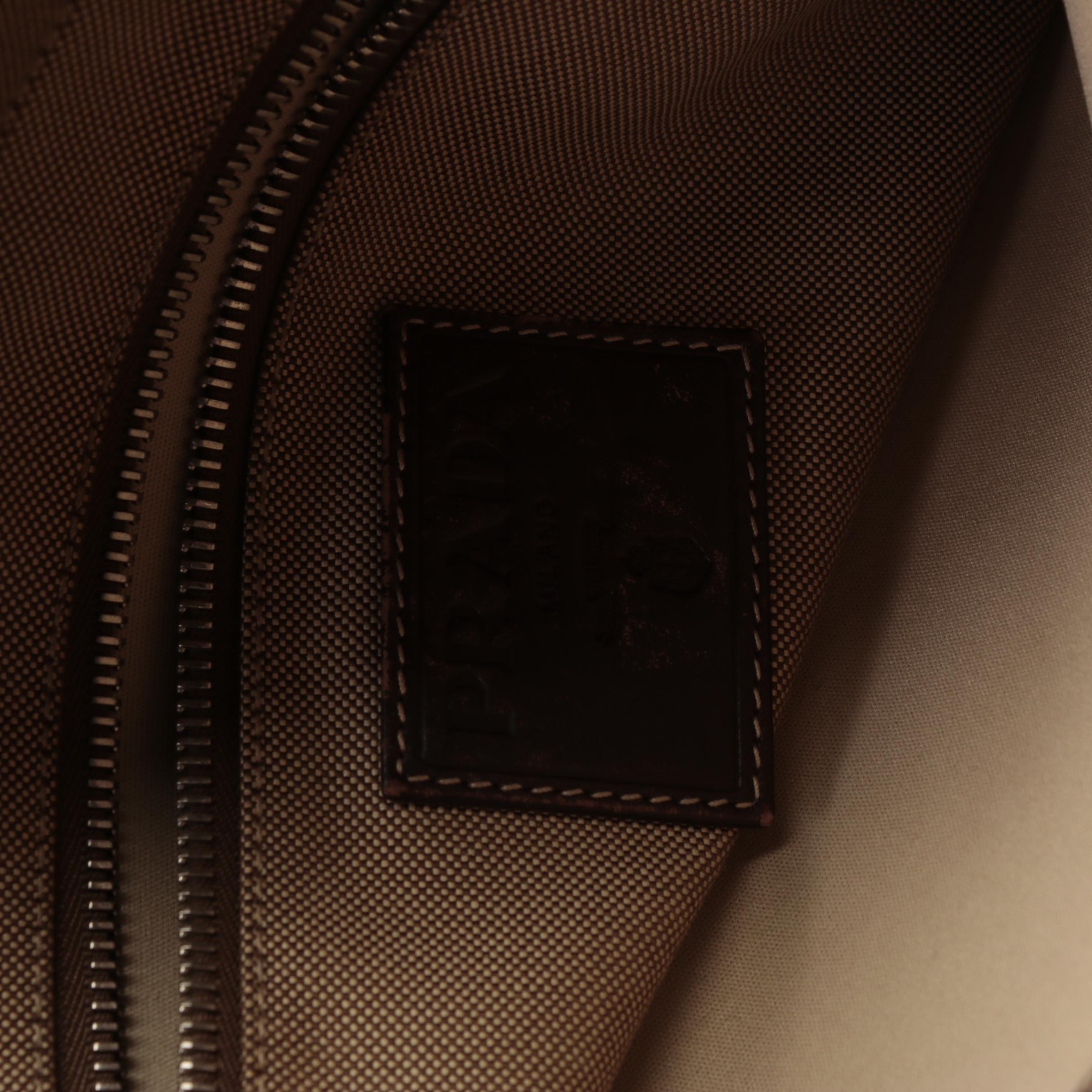 Prada Crossbody Bag in Logo Jacquard and Leather Trim