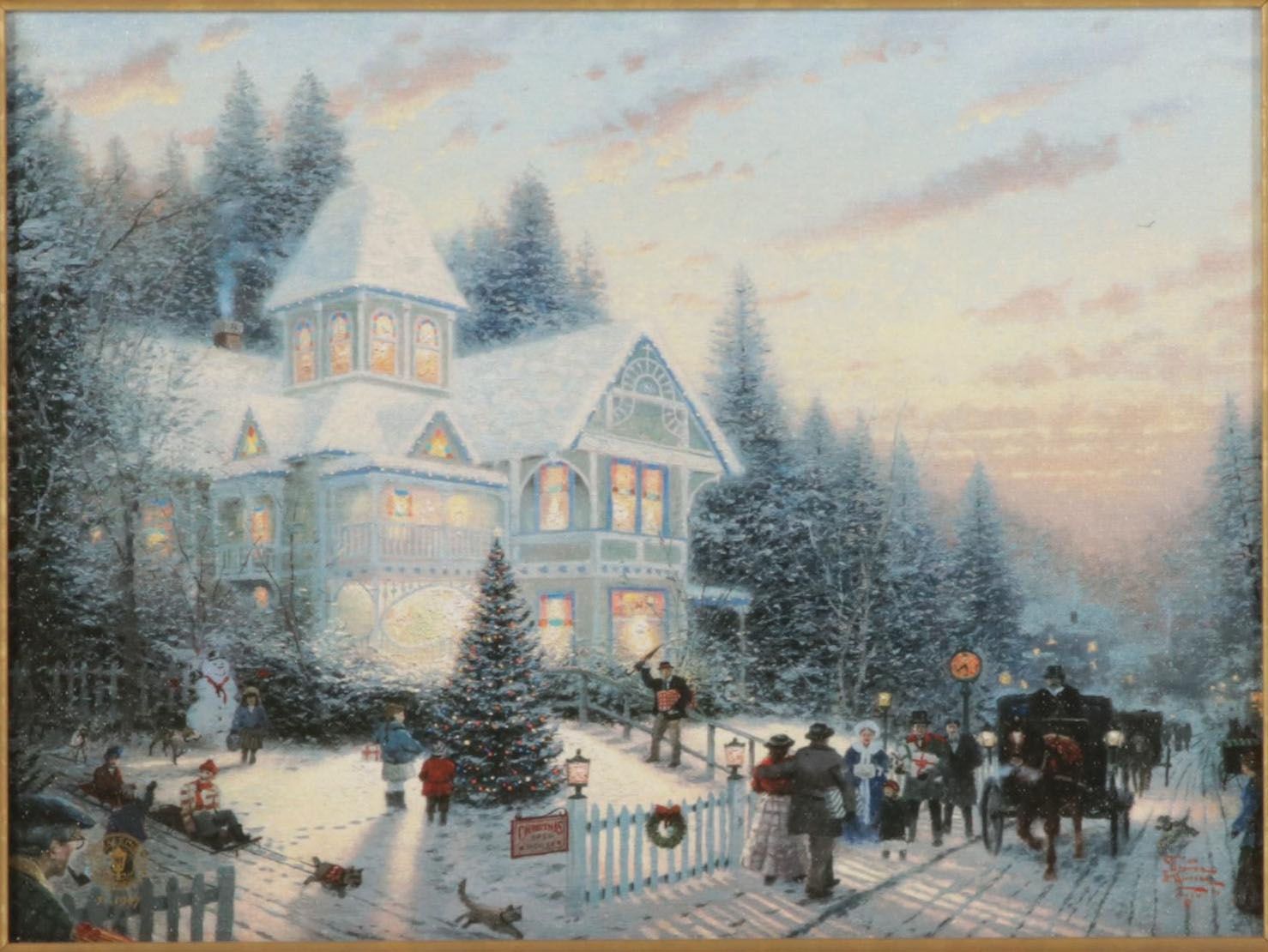 Offset Lithograph After Thomas Kinkade "Victorian Christmas I," 1997