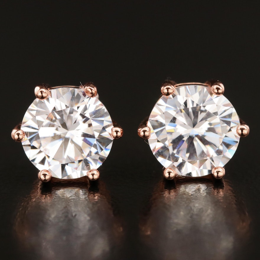 Sterling Cubic Zirconia Stud Earrings