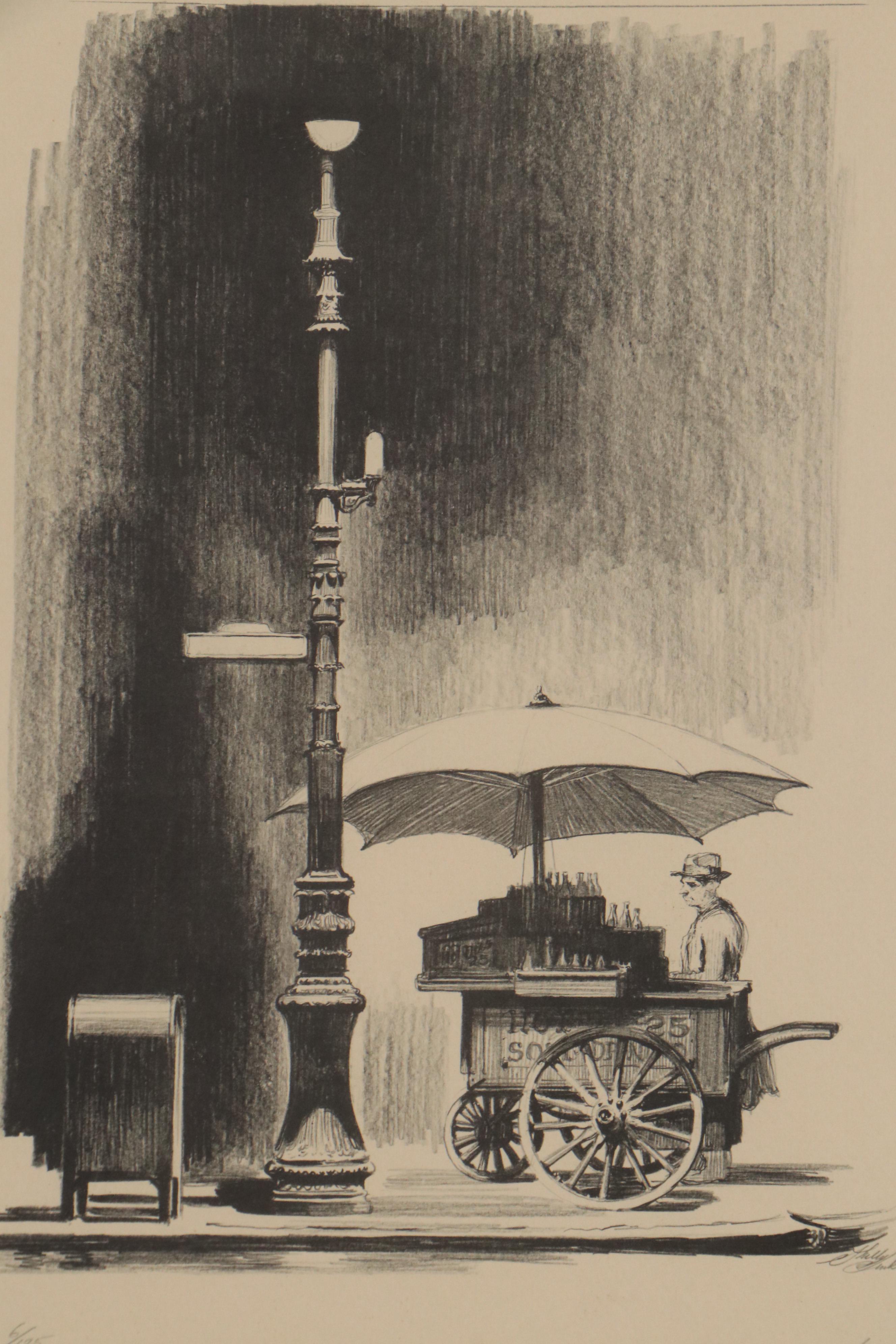 Sheldon Fink Lithograph "Hot Dog Man," Circa 1967