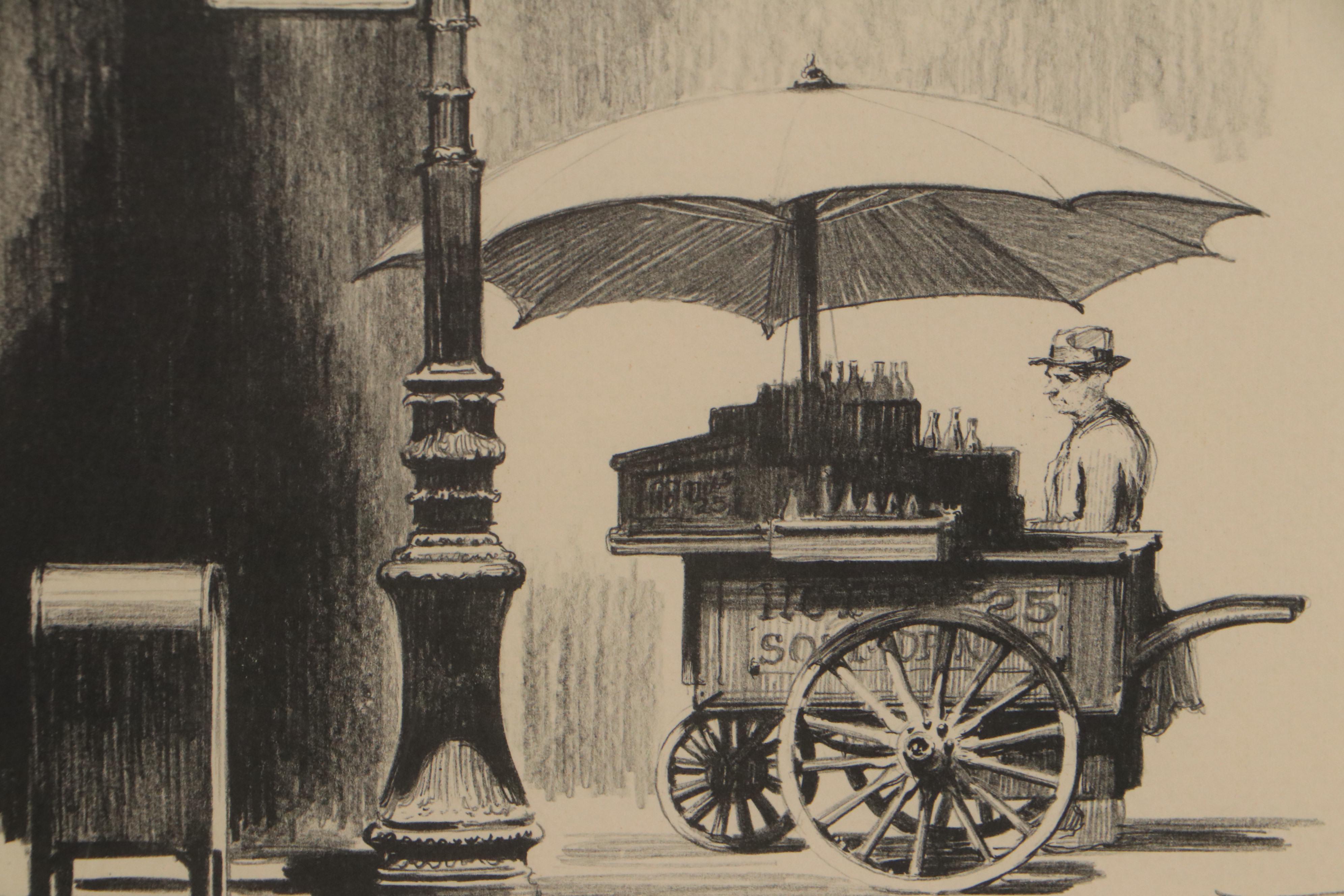 Sheldon Fink Lithograph "Hot Dog Man," Circa 1967