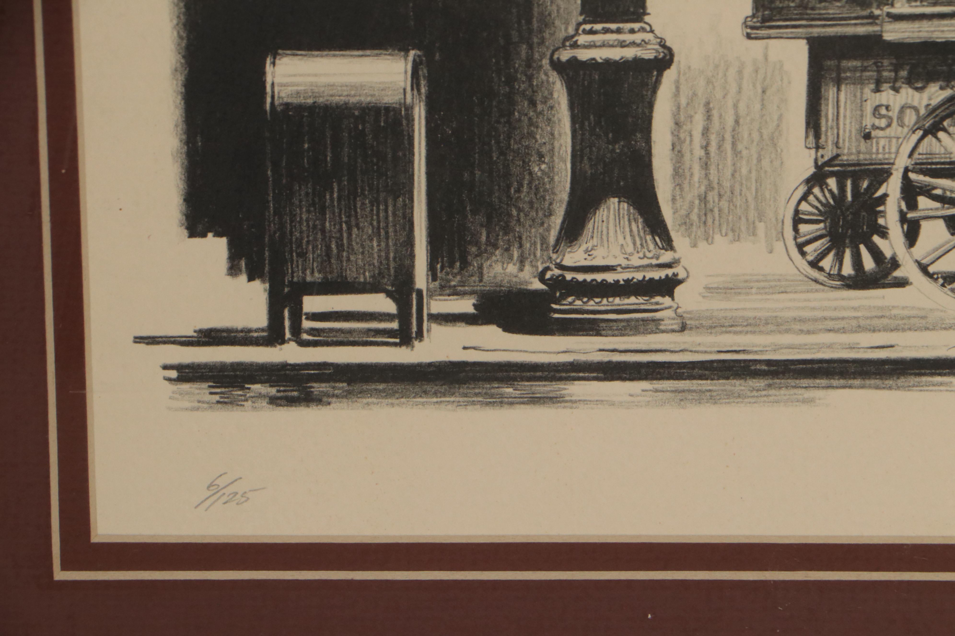 Sheldon Fink Lithograph "Hot Dog Man," Circa 1967