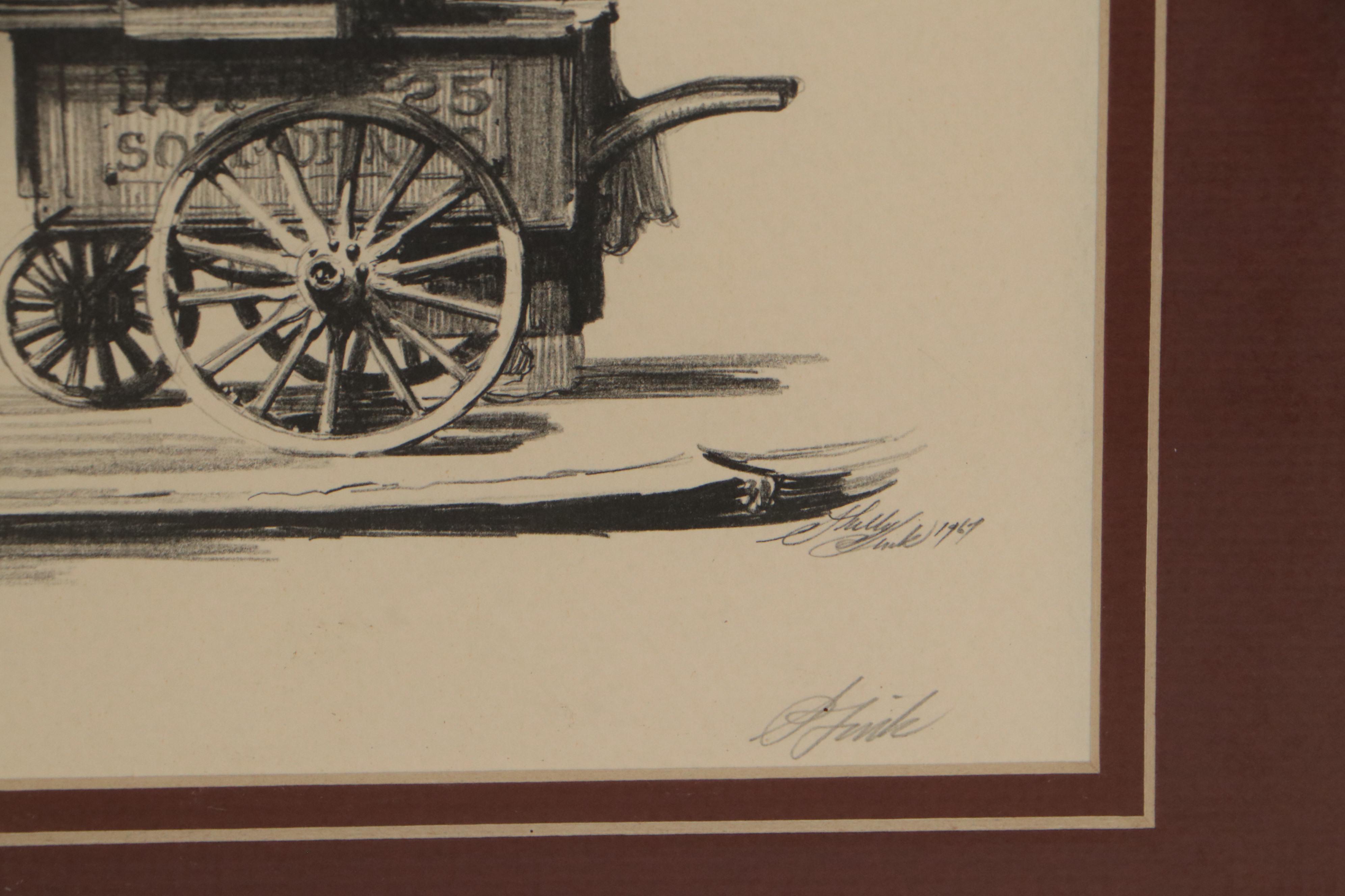 Sheldon Fink Lithograph "Hot Dog Man," Circa 1967