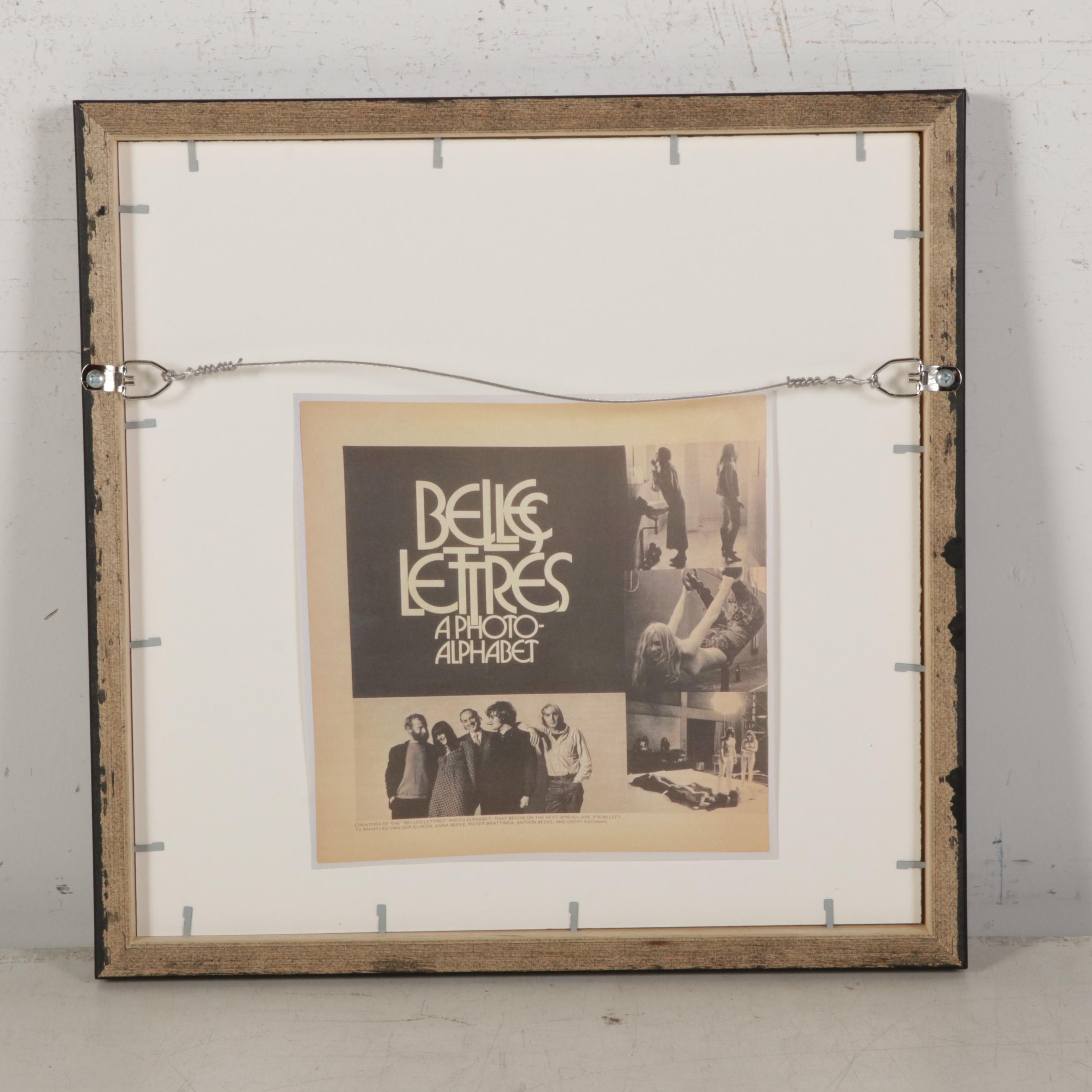 Offset Lithograph "F" From "Belles Lettres: A Photo-Alphabet," 1971