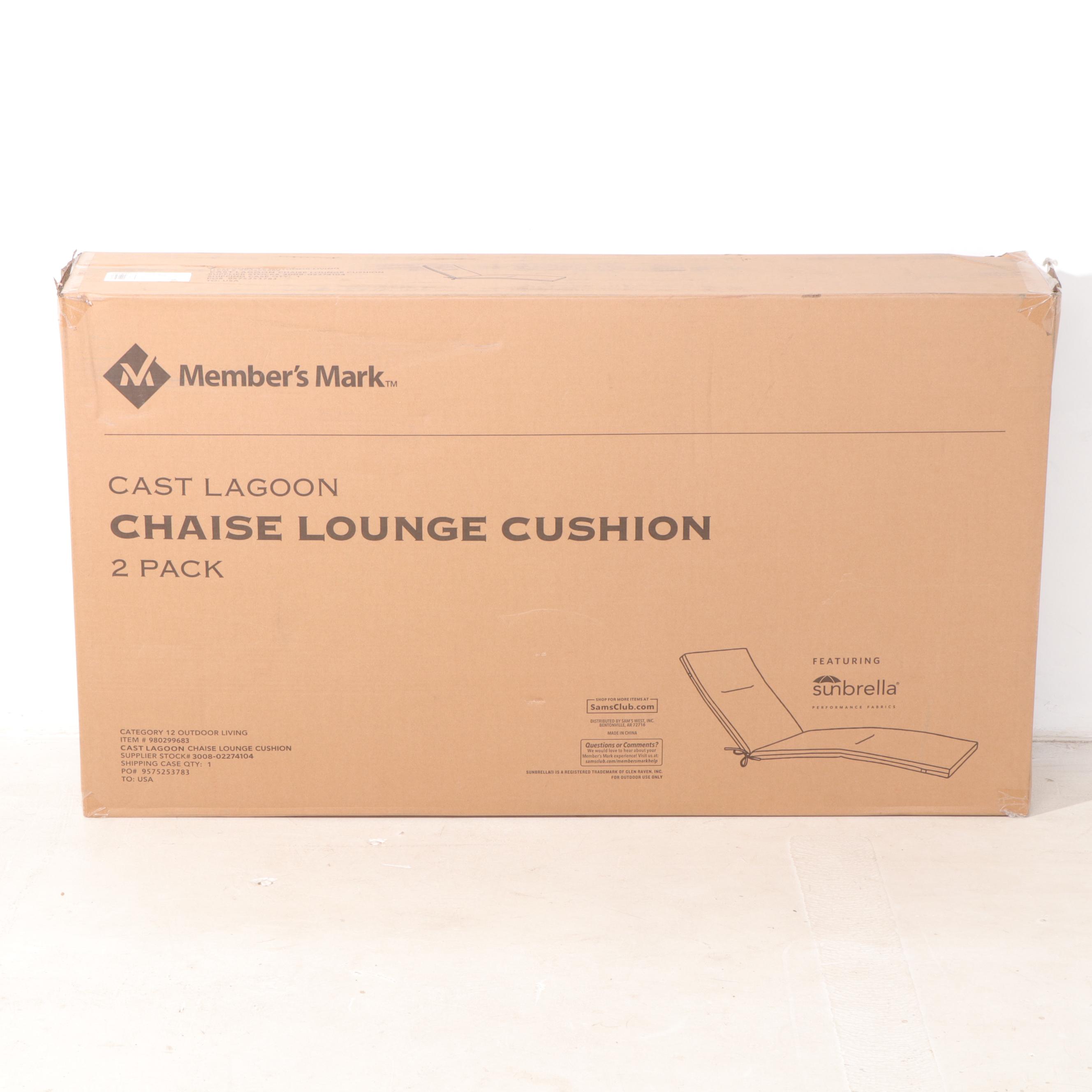 Two-Pack Member's Mark Cast Lagoon Chaise Lounge Cushion